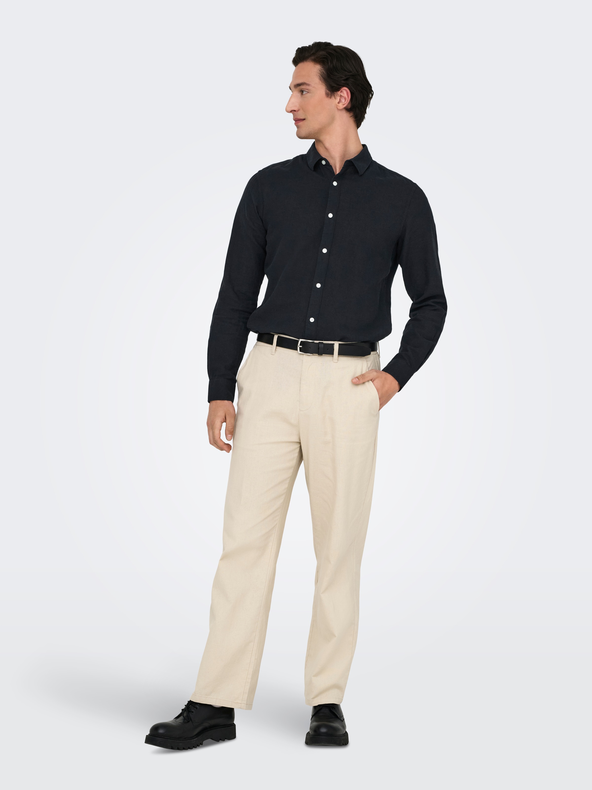 ONLY & SONS Langarmhemd »ONSCAIDEN LS SOLID LINEN SHIRT NOOS«