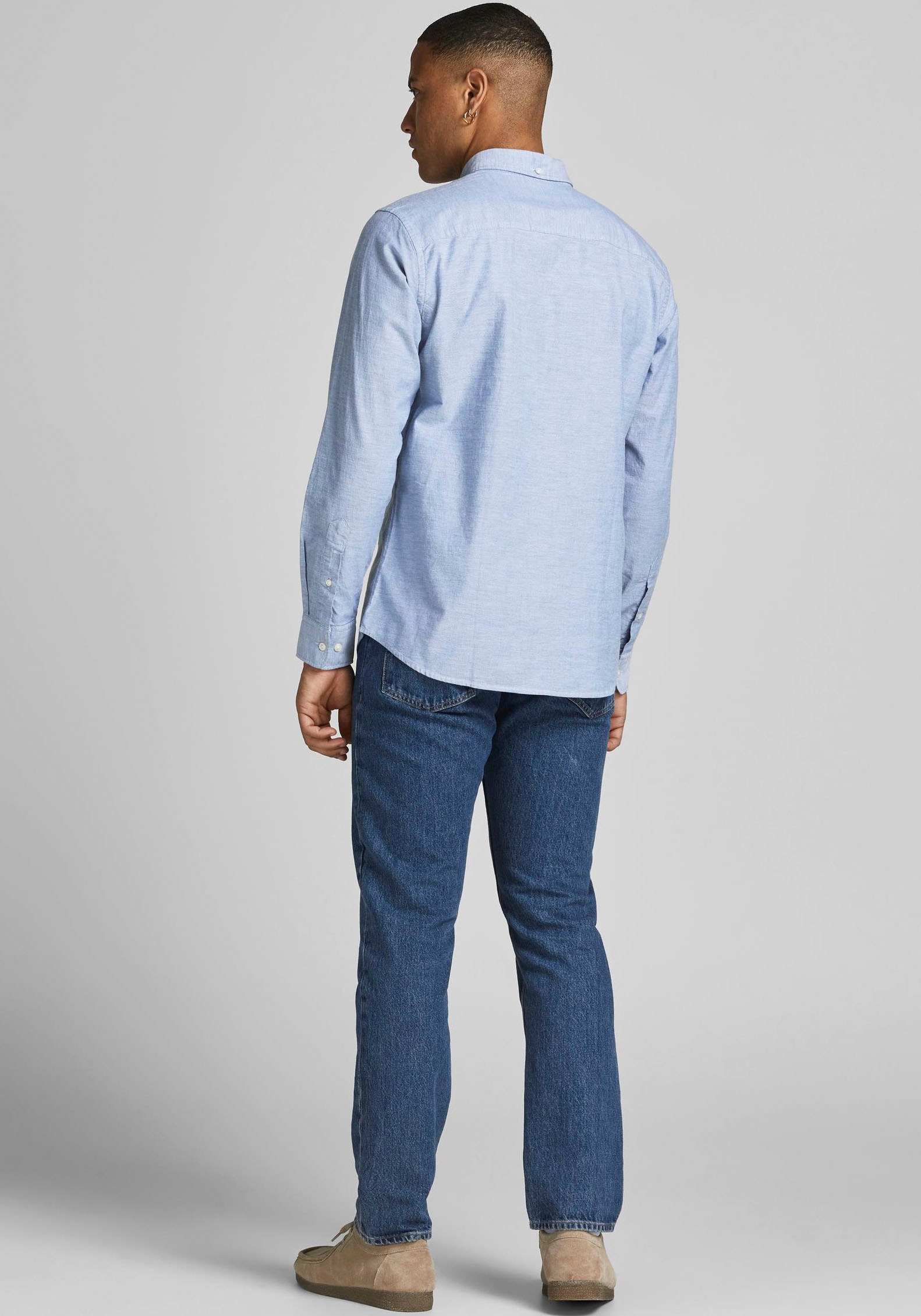 Jack & Jones Langarmhemd »BROOK OXFORD«, mit Button-Down Kragen
