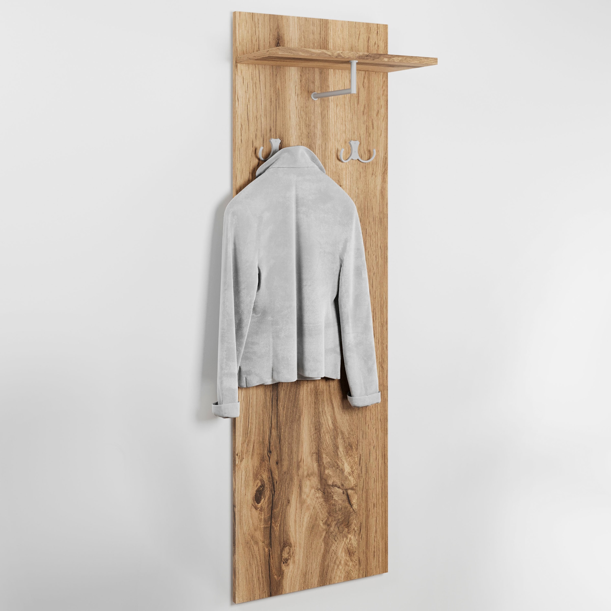 INOSIGN Garderobenpaneel »Paris«, (1 St.), Wandgarderobe mit Doppelhaken und Kleiderstange (B/T/H): 40/21,5/130cm