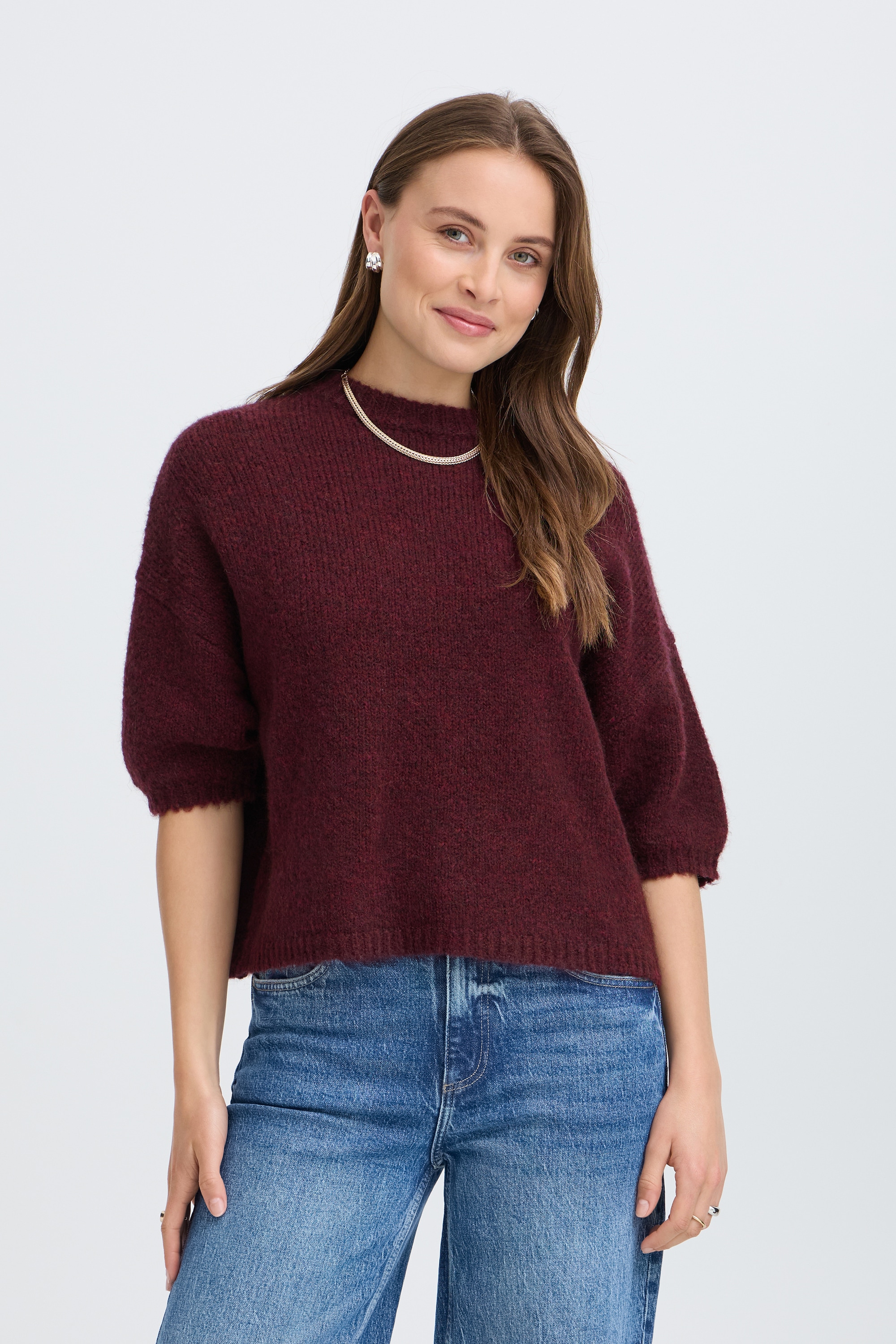 b.young Kurzarmpullover »Damen Strickpullover halbarm BYOTIA«