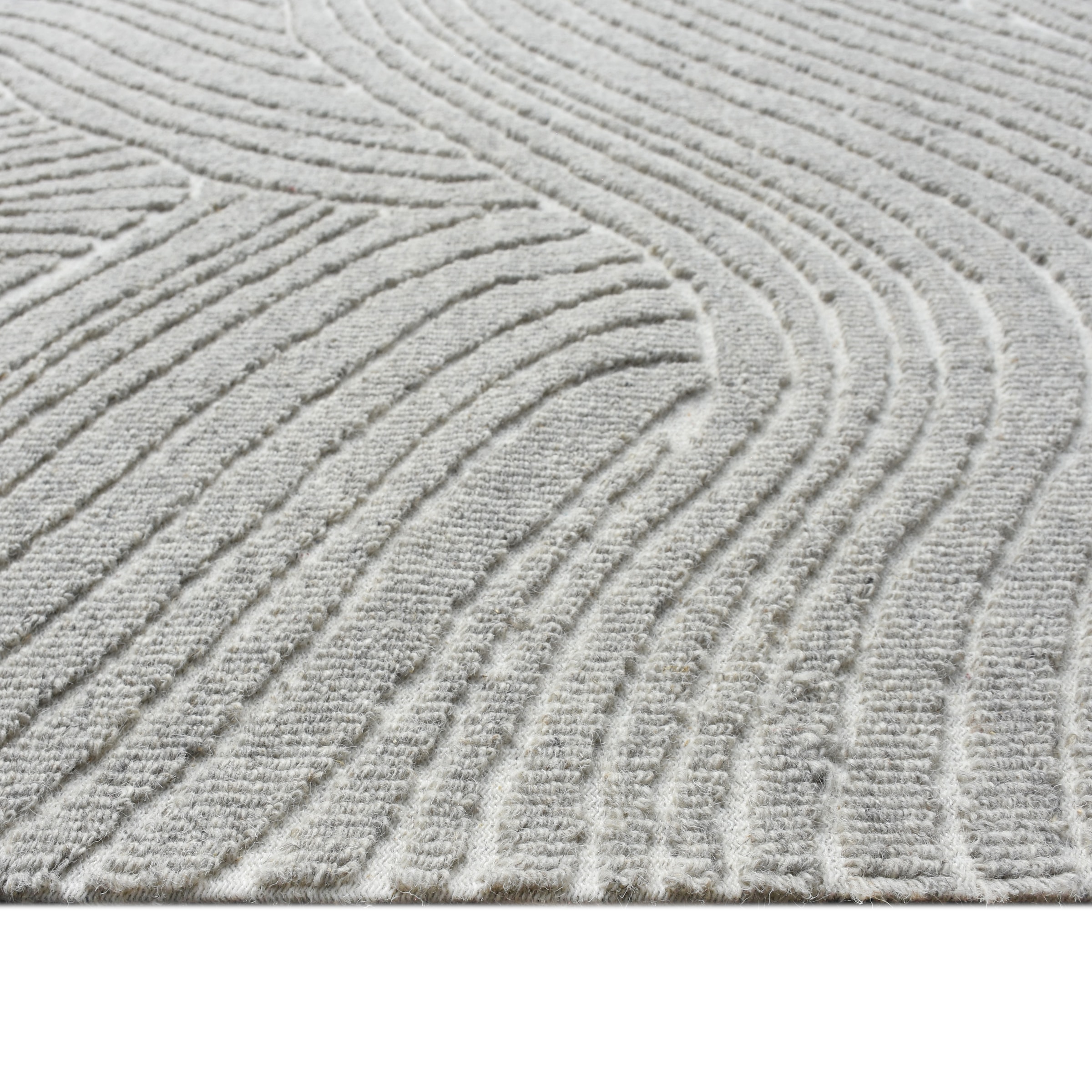 my home Wollteppich »Falun, Wolle, Hoch-Tief-Struktur, maschinell gewebt« rechteckig einfarbig, Wolle, Teppich, Wohnzimmer, Schlafzimmer, Esszimmer