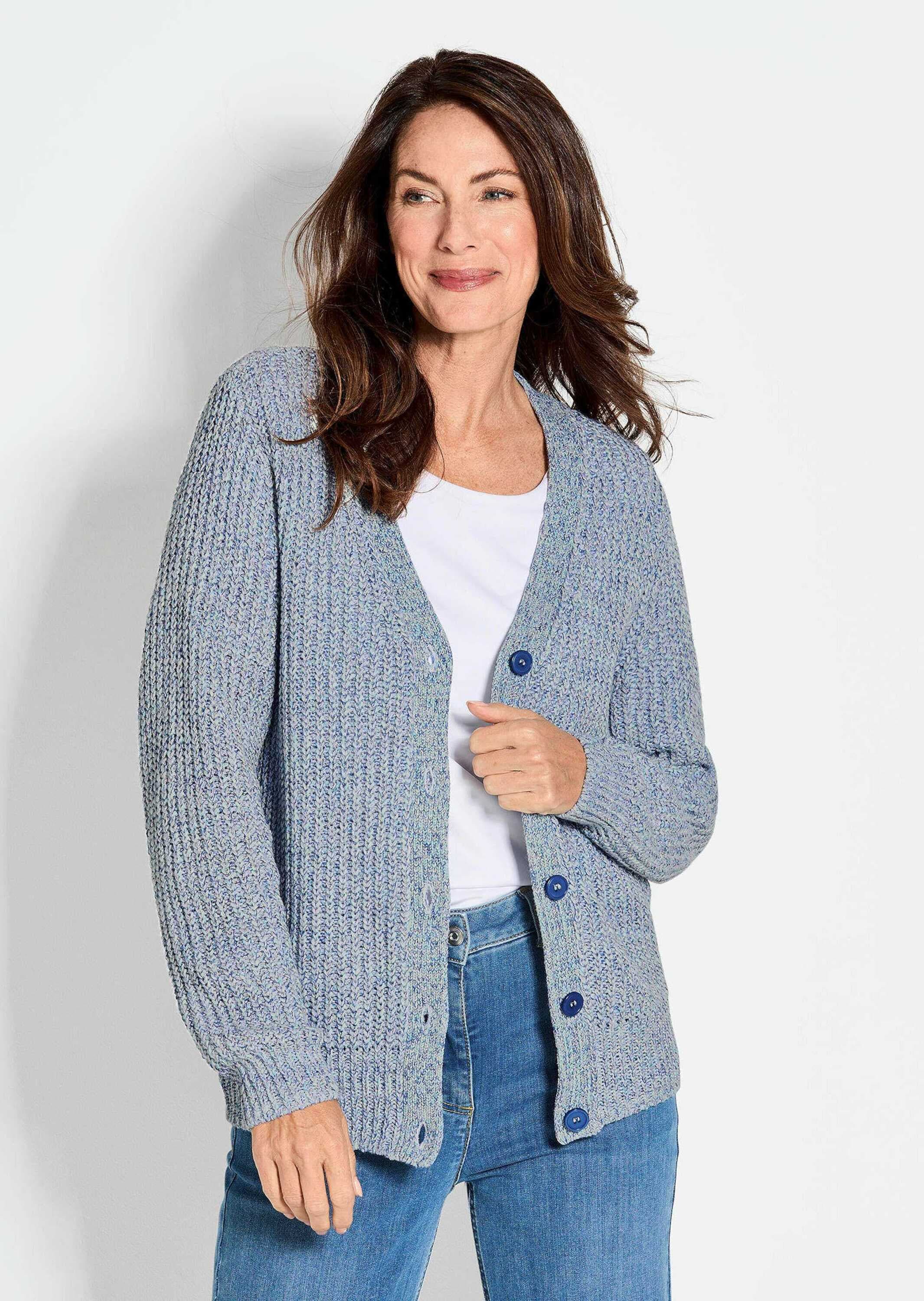 GOLDNER Strickjacke »Langarm Strickjacke mit V-Ausschnitt«