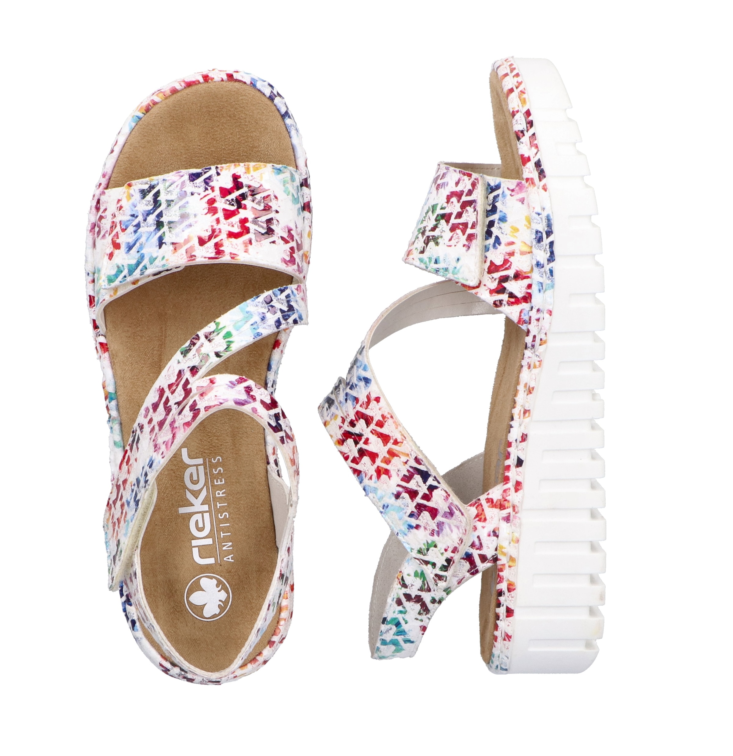 Rieker Plateausandale, Sommerschuh, Sandalette, Keilabsatz, mit Klettriemchen