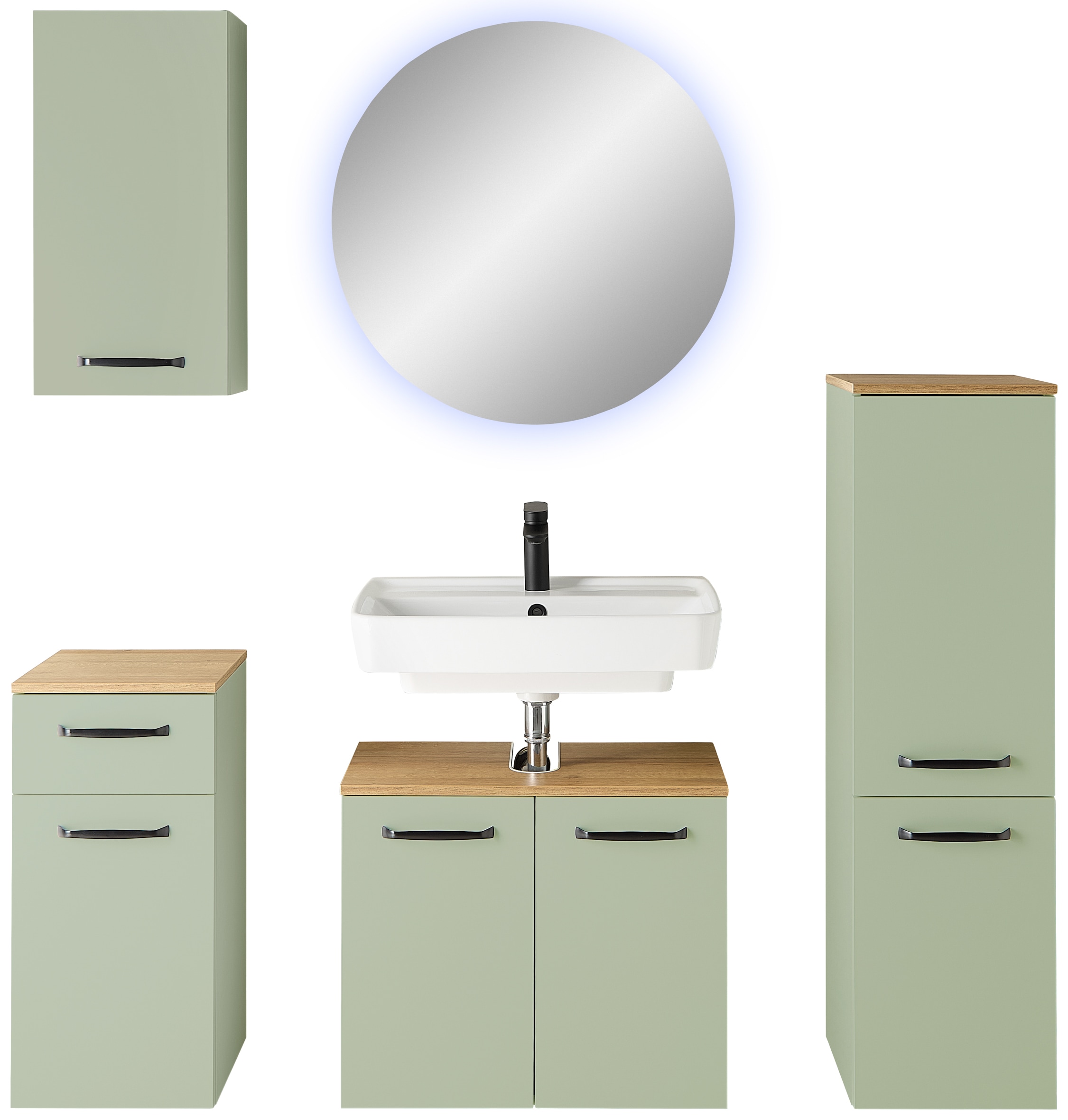 Saphir Badmöbel-Set »Quickset 500, Waschbeckenunterschrank mit Spiegel« 5 Stk. tlg.