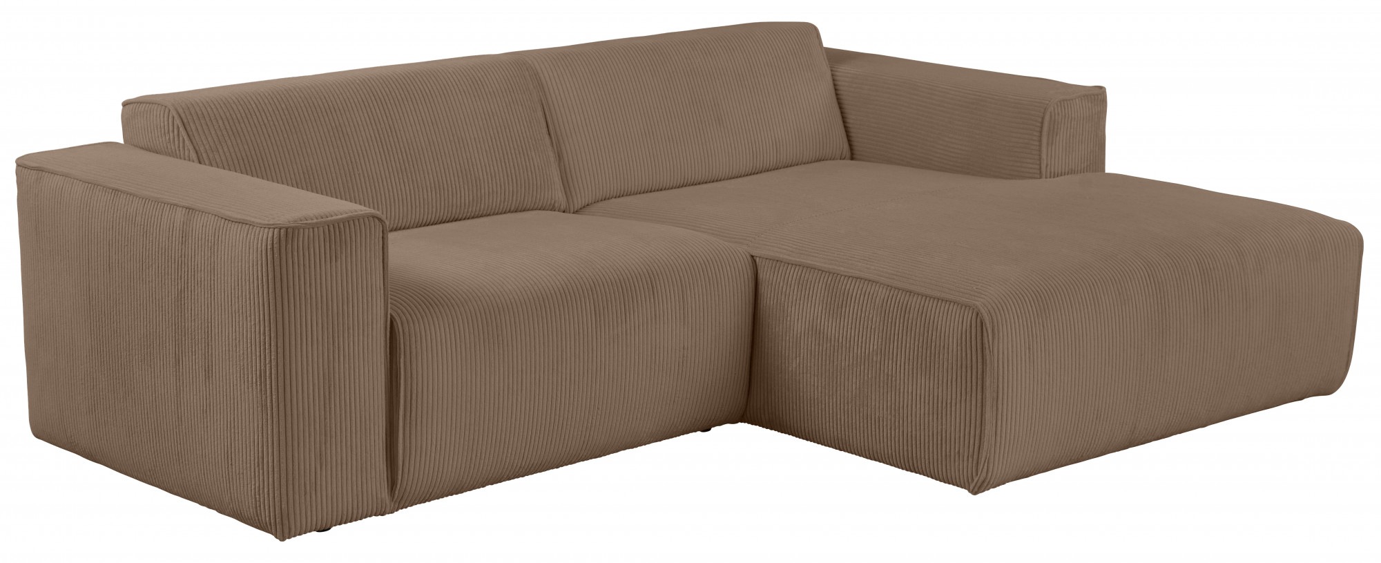 andas Ecksofa »Noord mit Kedernaht, Breite 234 cm, L-Form«, Cord, Struktur, Webstoff, mit Wellenunterfederung, Massivholzrahmen