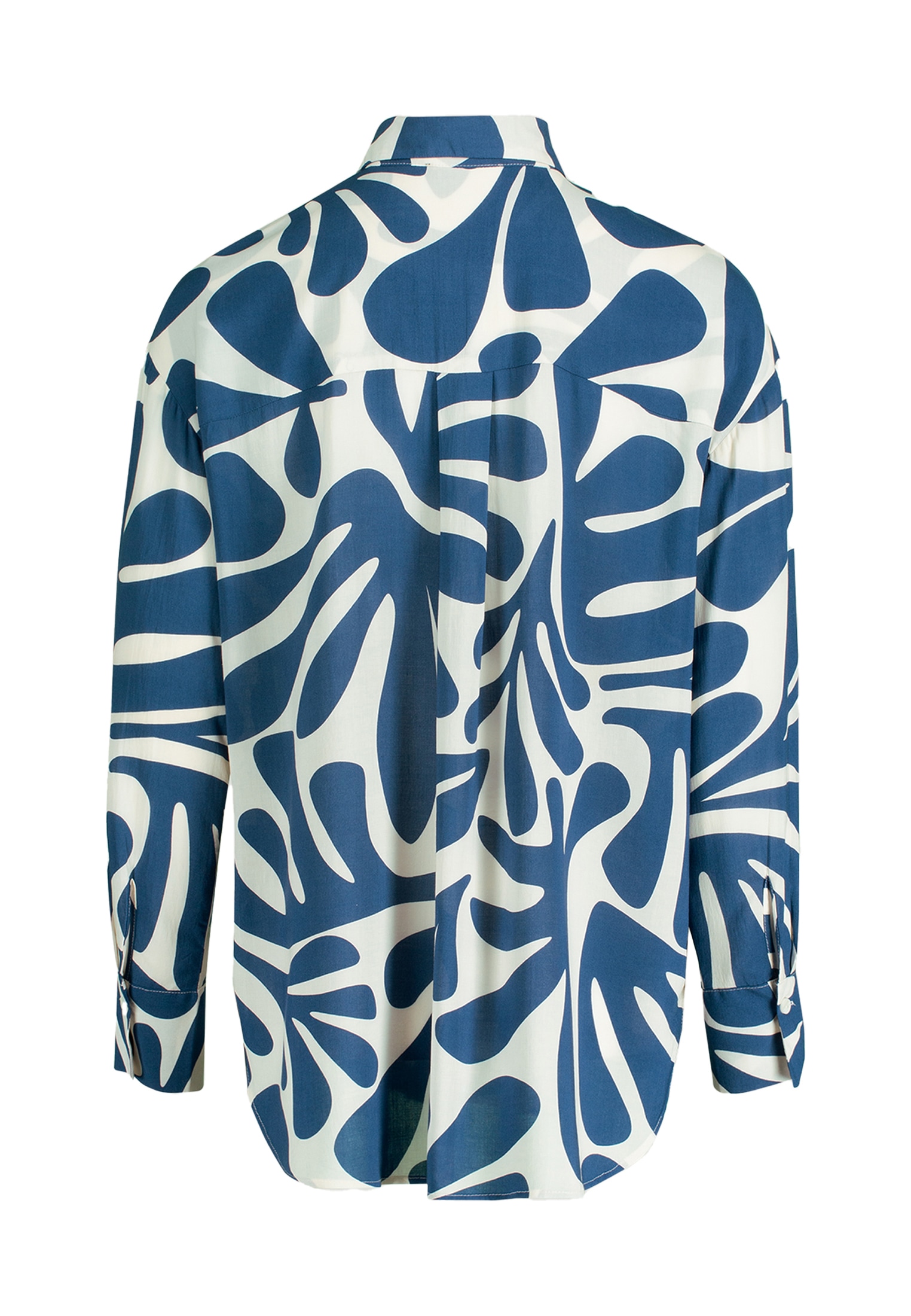 Zero Klassische Bluse »Oversized-Bluse mit Blattmuster«