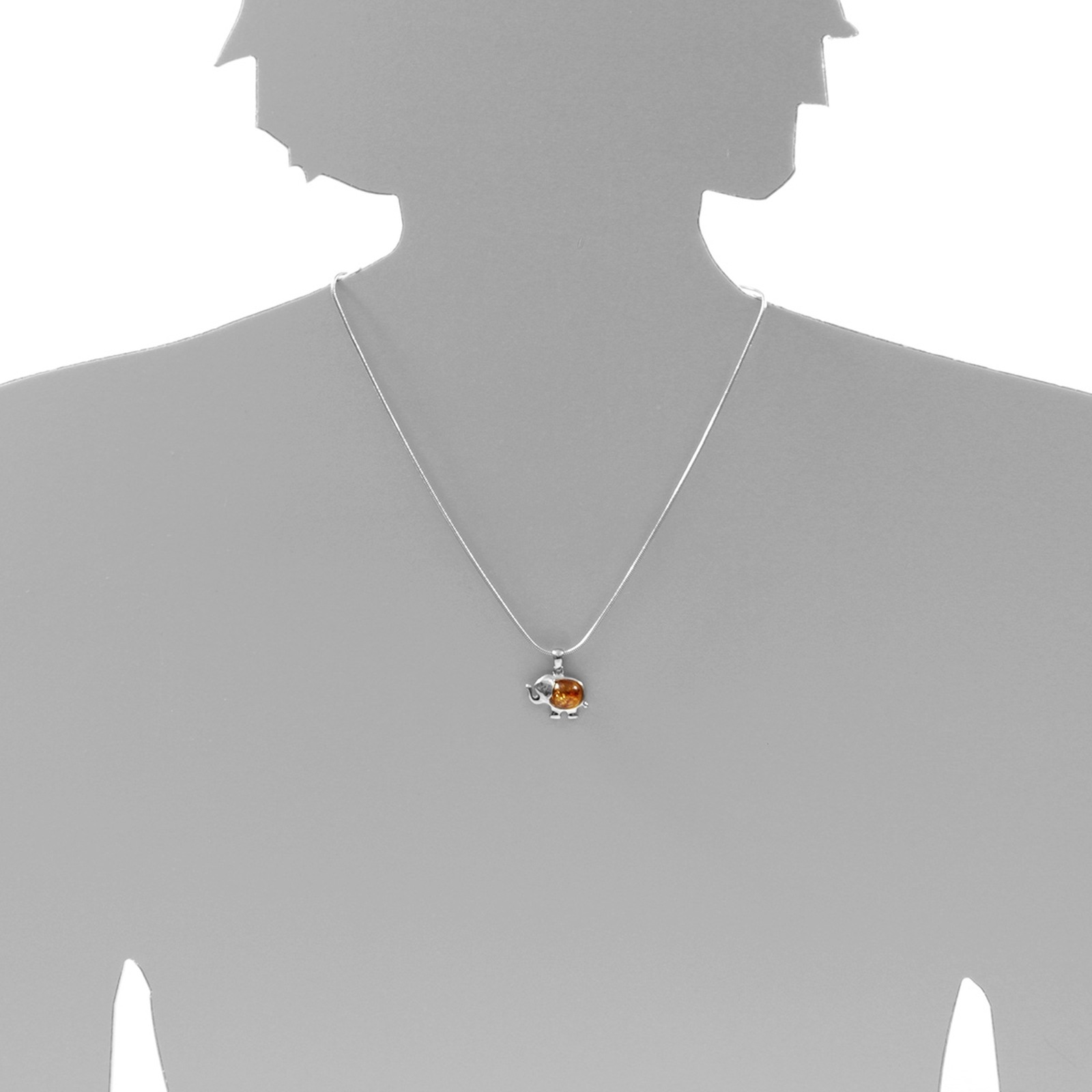 OSTSEE-SCHMUCK Kettenanhänger »- Elefant - Silber 925/000 - Bernstein«