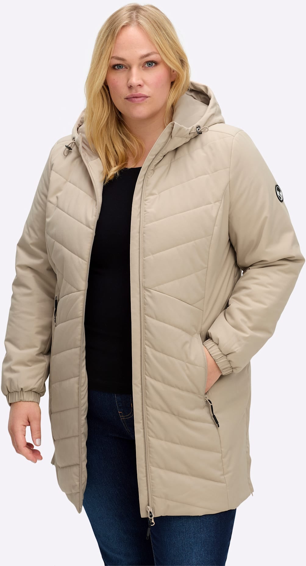 Sheego Steppjacke mit Kapuze