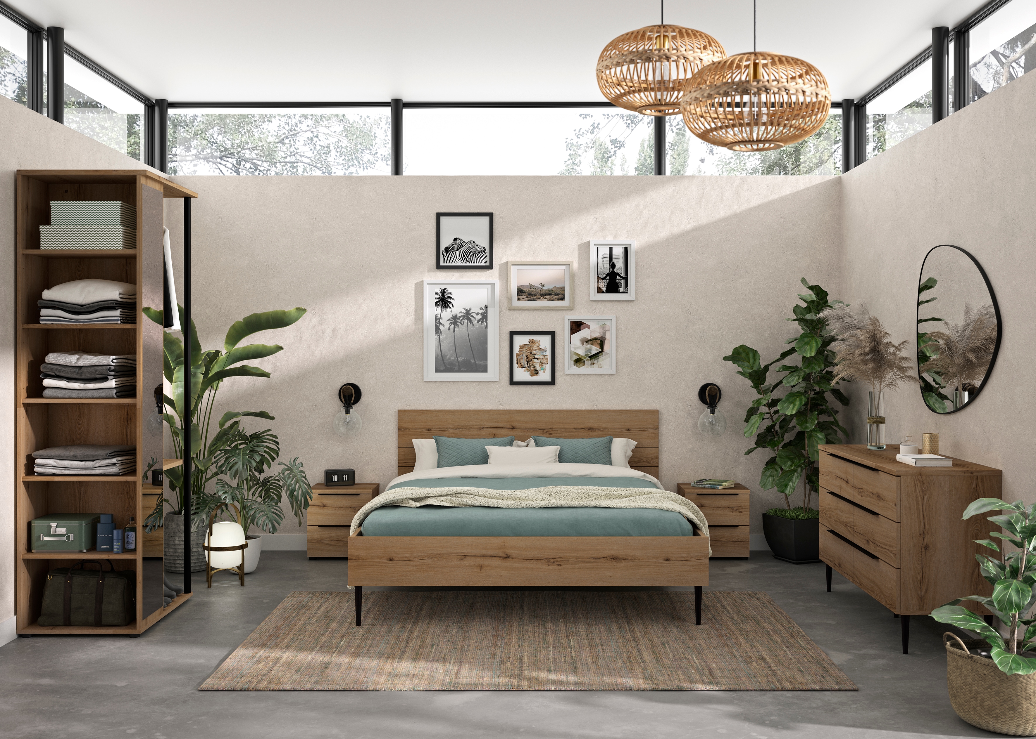 Gami Nachtkommode Funktioneller Nachttisch mit großem Stauraum in braun, Größe B/H/T: 40 cm x 43 cm x 36 cm