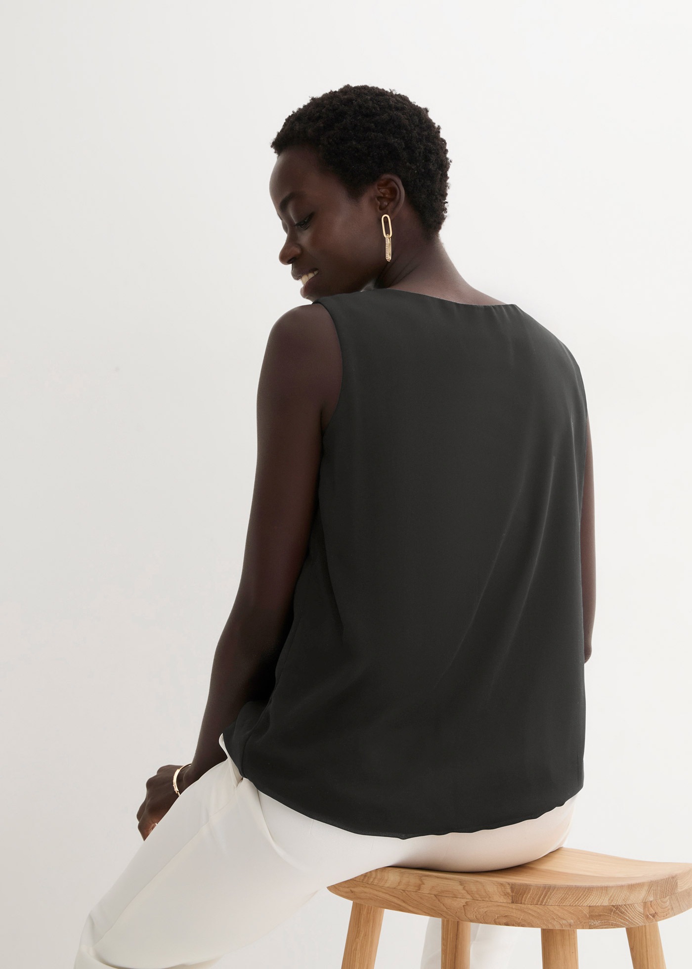 bonprix Blusentop lockerer Schnitt, für Frühjahrsmode und Sommermode, aus Polyester