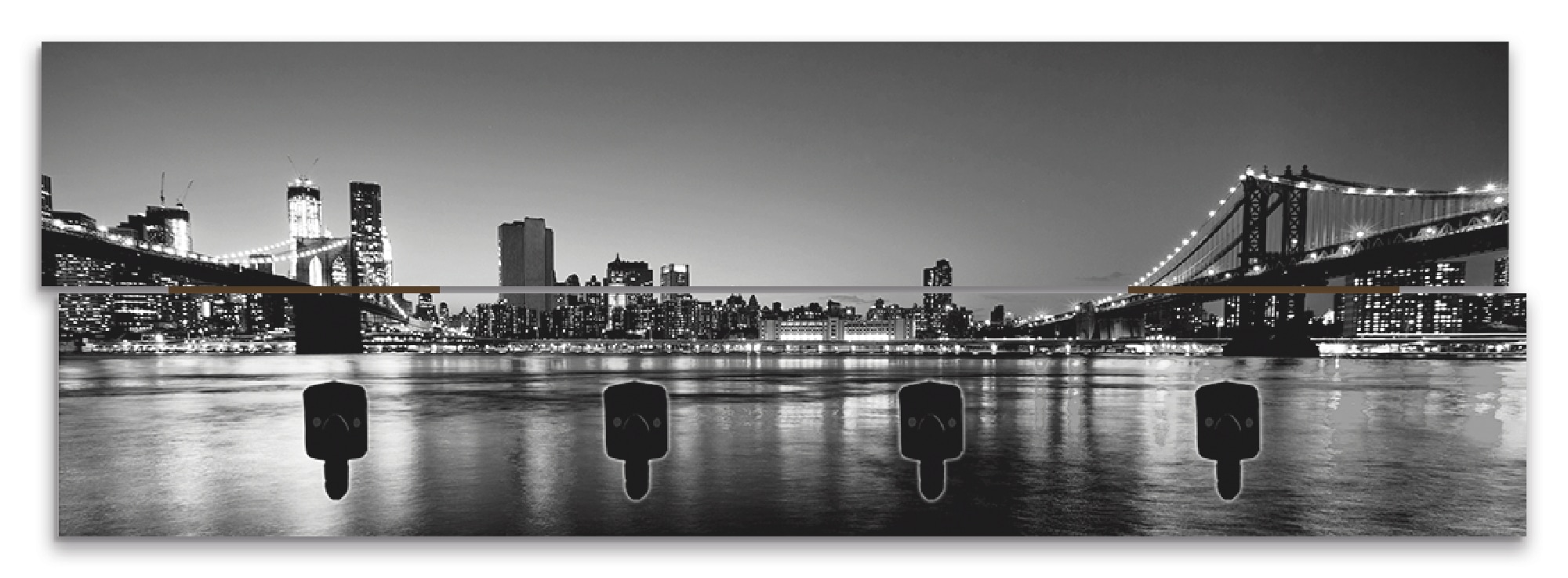 Artland Garderobenleiste »New York City Skyline Brooklyn Bridge«, teilmontiert