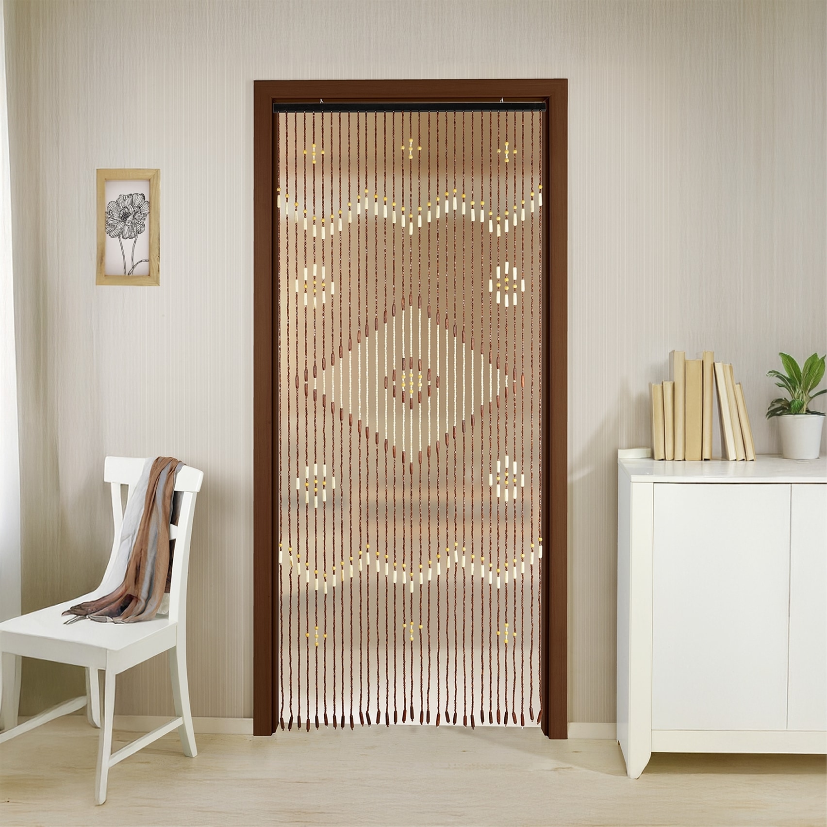 Maximex Insektenschutz-Vorhang »Türvorhang - Holzperlen« 1 Stk. tlg. Insekten- und Sichtschutz aus Bambus, für Balkon oder Terrasse