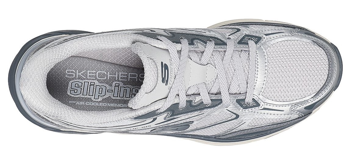 Skechers Slip-On Sneaker »STAMINA SPORT«, Retro Sneaker, Schnürschuh mit Metallic-Besätzen