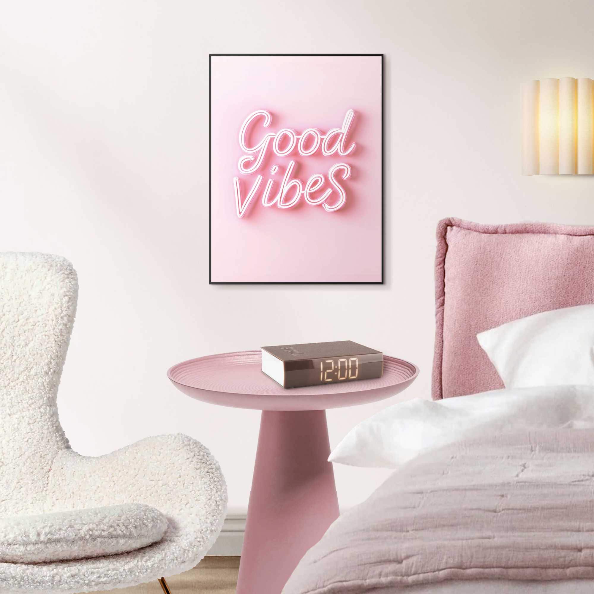 Reinders! Poster »Good Vibes«, Teenager Zimmer - Rosa - MDF - Sprüche - 30x40 cm