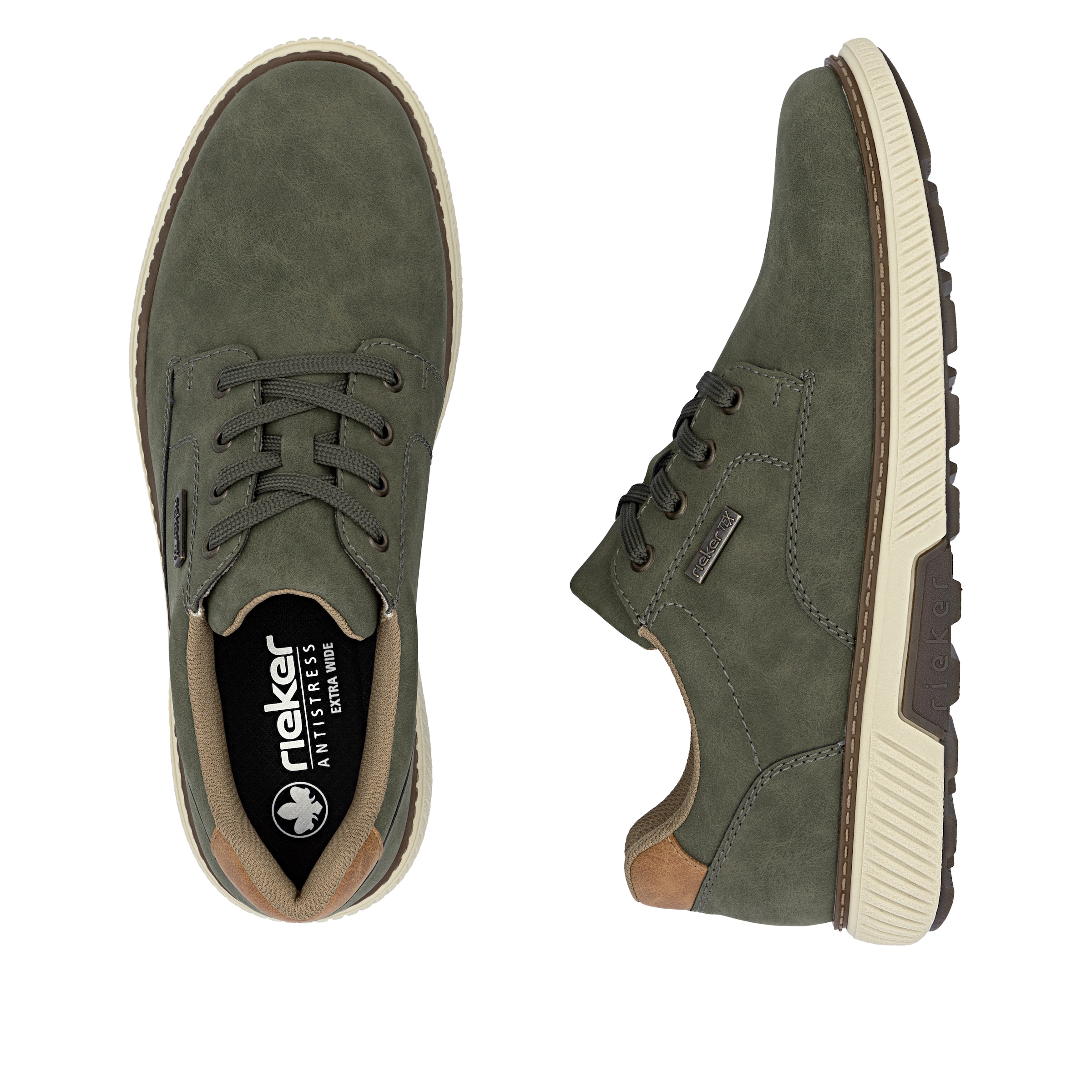 Rieker Sneaker  Halbschuh, Schnürschuh, Casual Sneaker mit weichem Schaftrand, TEX