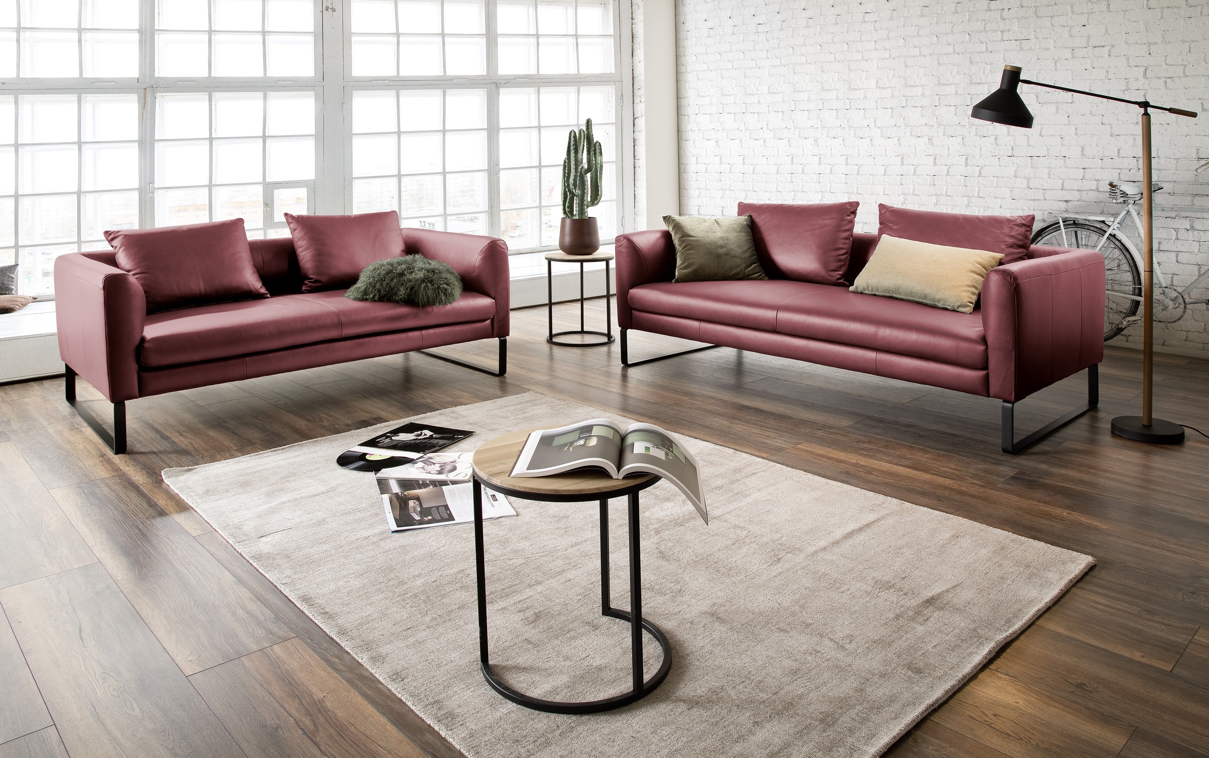 3C Candy Sofa »Avola bequem und elegantes Leder-Sofaset, tolle Verarbeitungsdetails« Garnitur: Sofaset bestehend aus 2,5-Sitzer und 3-Sitzer