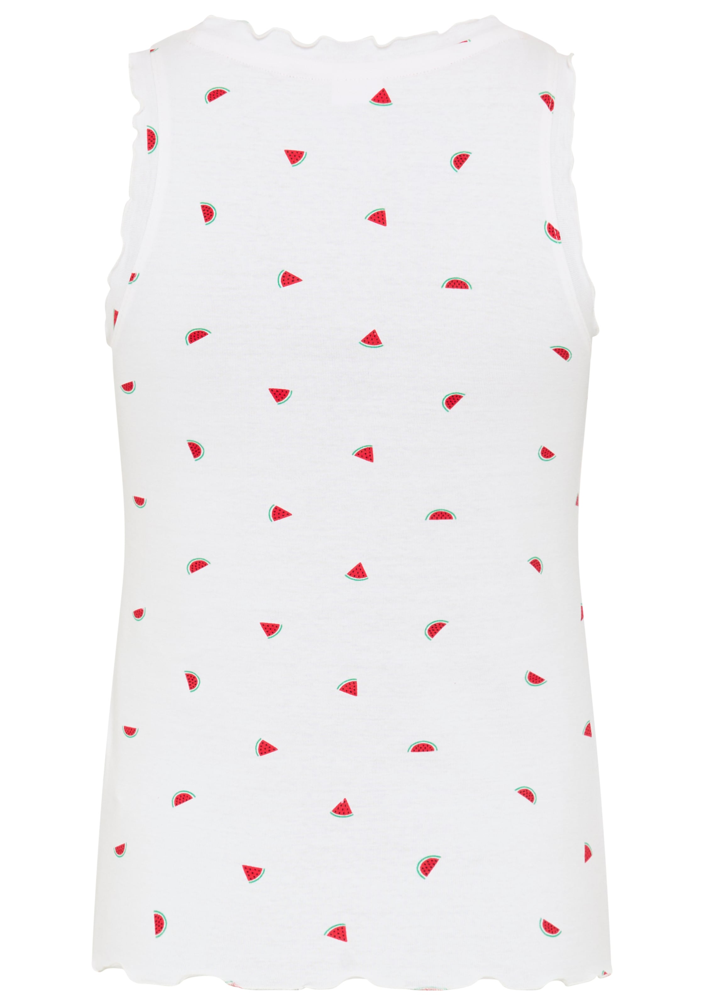 KangaROOS Shirttop mit Melonendruck, V-Ausschnitt und Knopfleiste, ärmellos, figurbetont