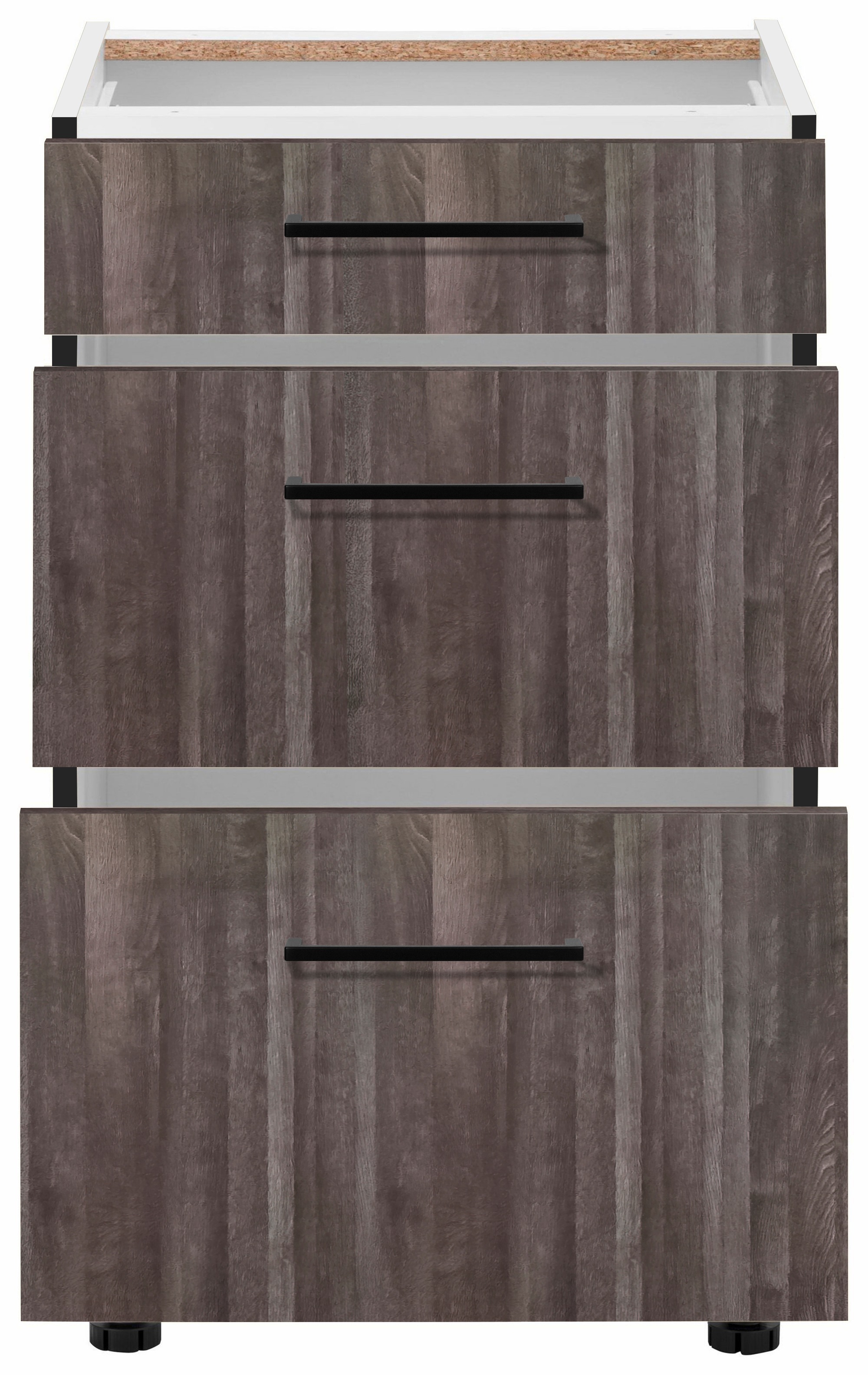 wiho Küchen Unterschrank »Nisos«, 50 cm breit, Soft-Close in Schubladen, verstellbare Füße, ohne Platte