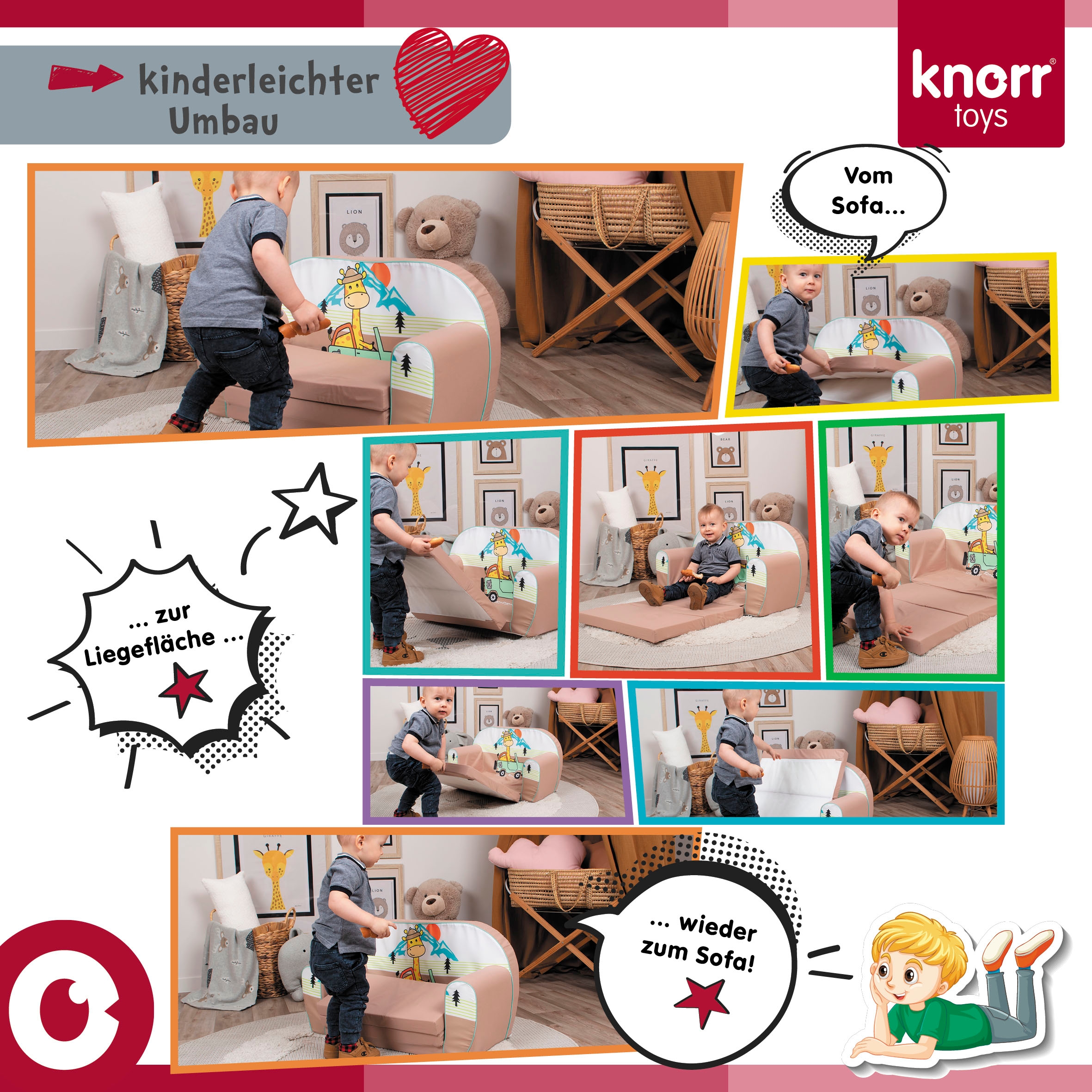 Knorrtoys® Sofa »Lovely dino« für Kinder; Made in Europe