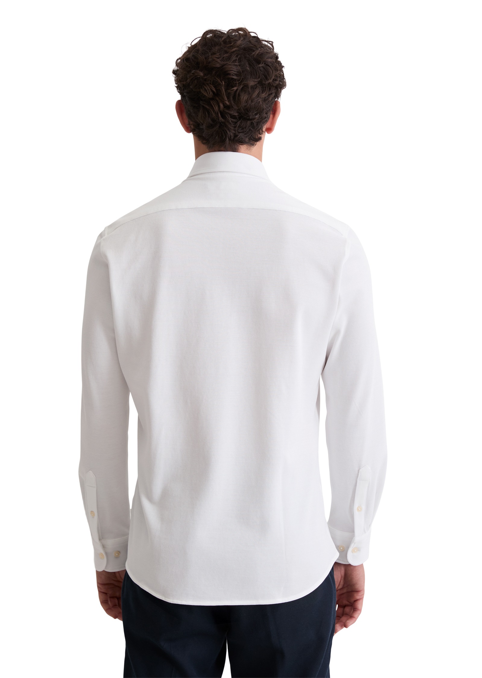 Marc O'Polo Langarmhemd Shaped Fit, mit feiner Piqué-Struktur