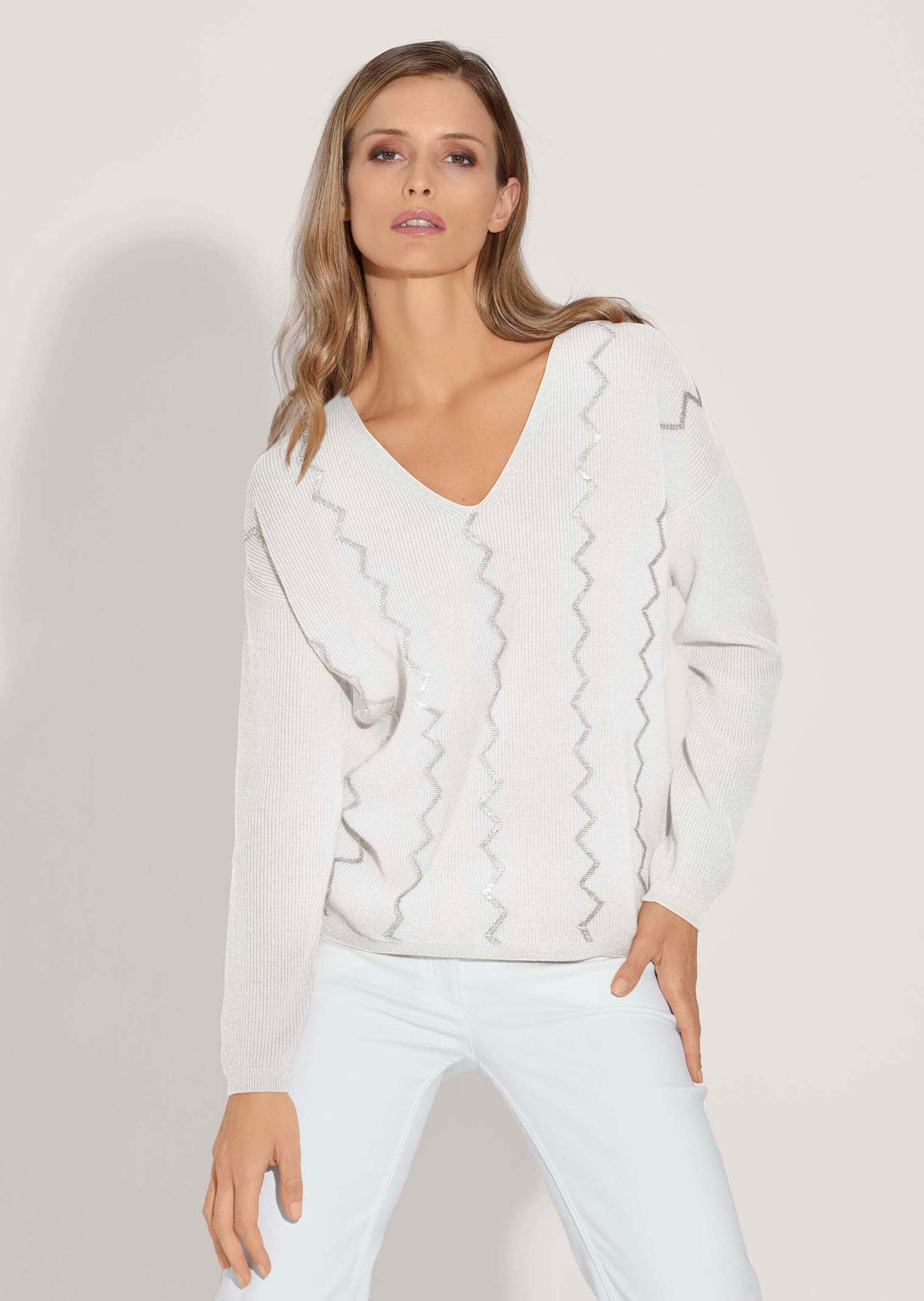MADELEINE Longpullover »Pullover Oversize-Pullover mit aufwändiger Dekoration«