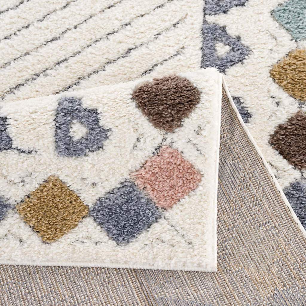 Carpet City Hochflor-Teppich »Focus 3034«, rechteckig, Boho-Teppich mit Bordüre, bunt, besonders weich, 3D-Effekt