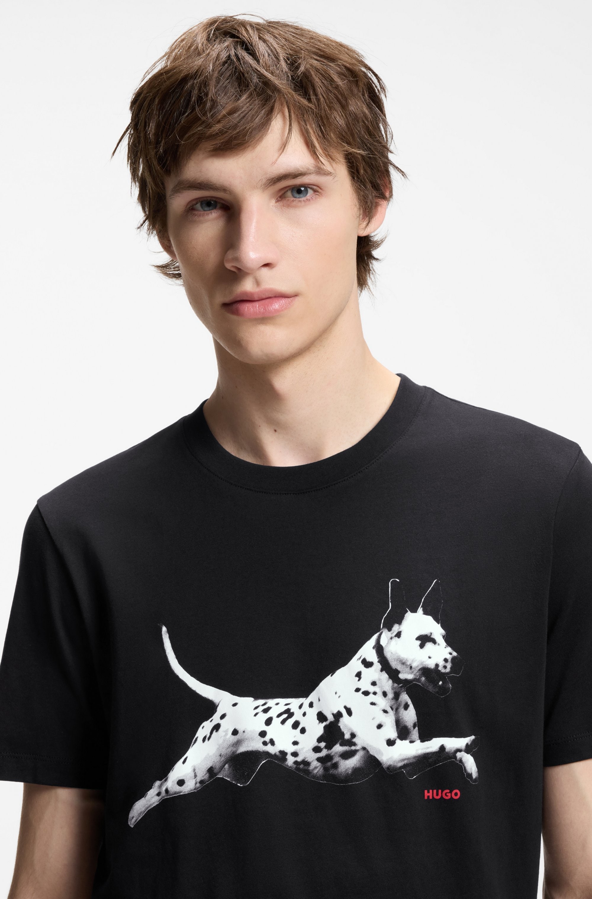 HUGO T-Shirt »Dirunn« Reine Baumwolle, Rundhalsausschnitt, Regular Fit