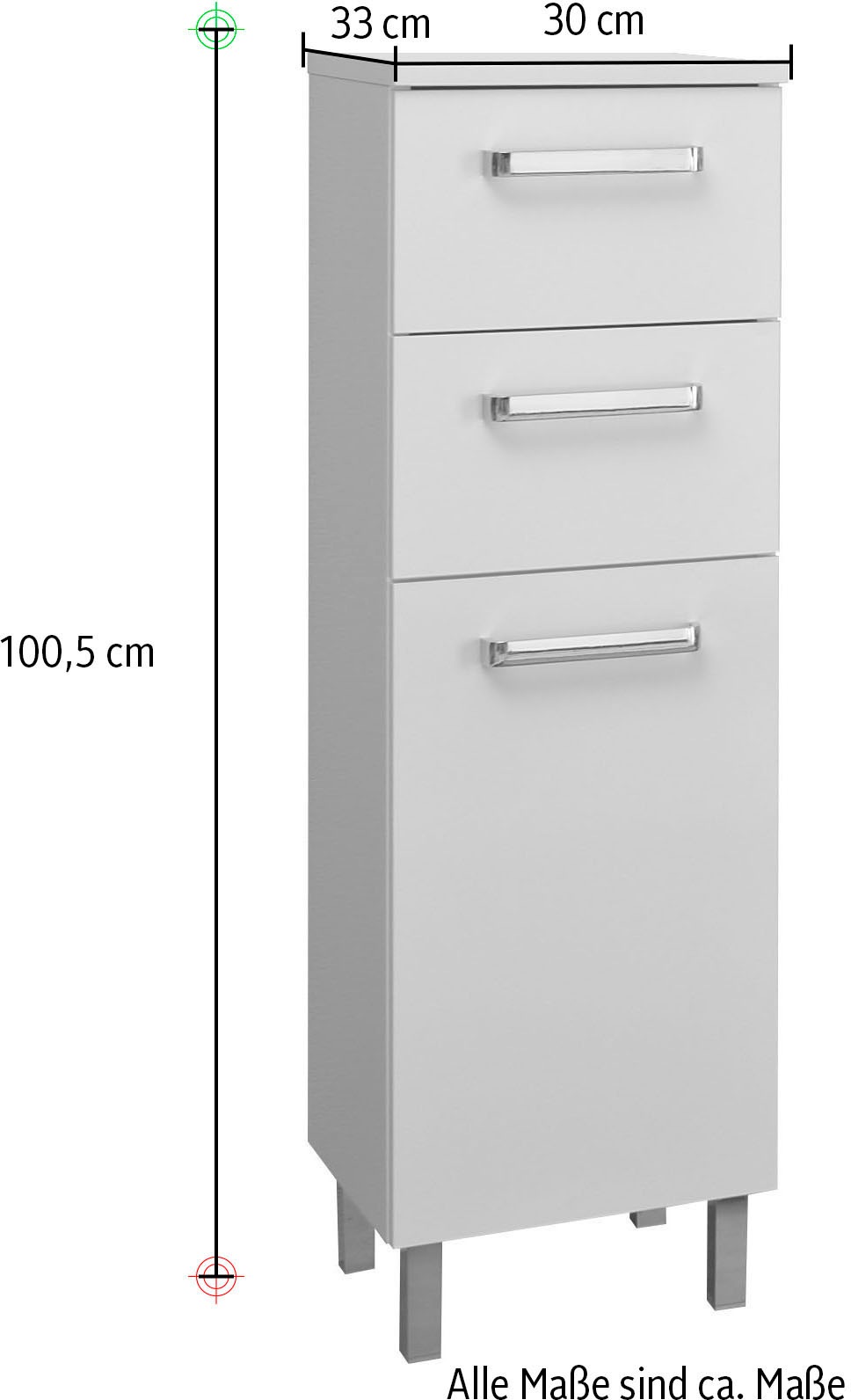 Saphir Badmöbel-Set »Quickset 312 5-teilig, Waschbeckenunterschrank und LED-Spiegelschrank«, (Set, 5 St.), inkl. Türdämpfer, Badezimmer-Set ohne Waschbecken, Badezimmer Schrank
