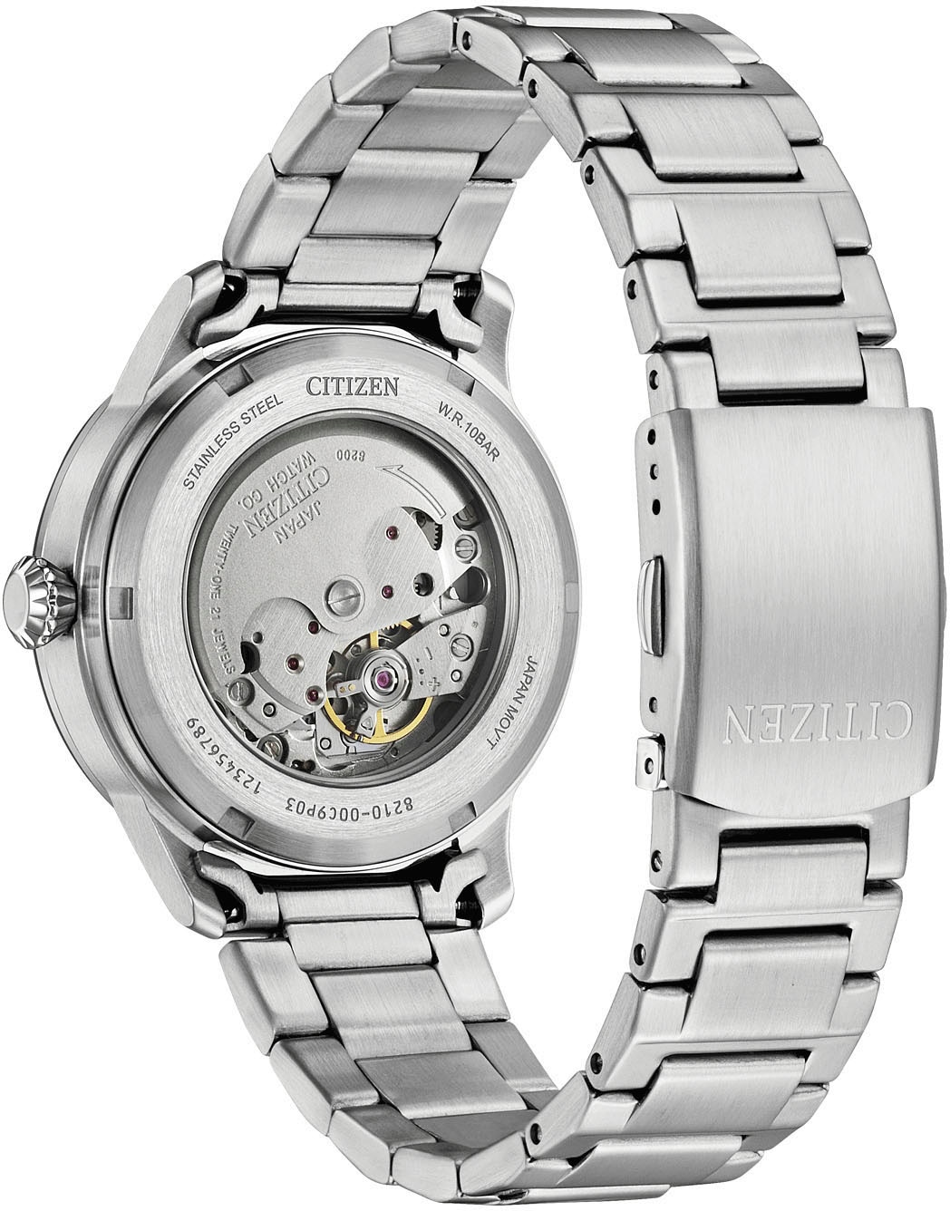 Citizen Automatikuhr Armbanduhr, Herrenuhr, Mechanische Uhr, Edelstahlarmband, analog, Tag