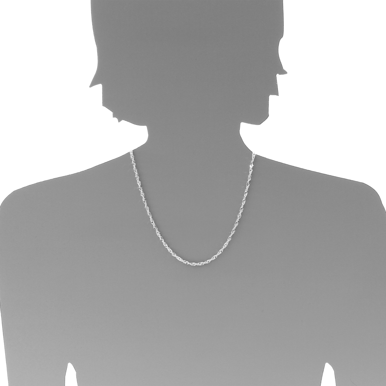 OSTSEE-SCHMUCK Silberkette »- Singapur 3,3 mm - Silber 925/000 -,«