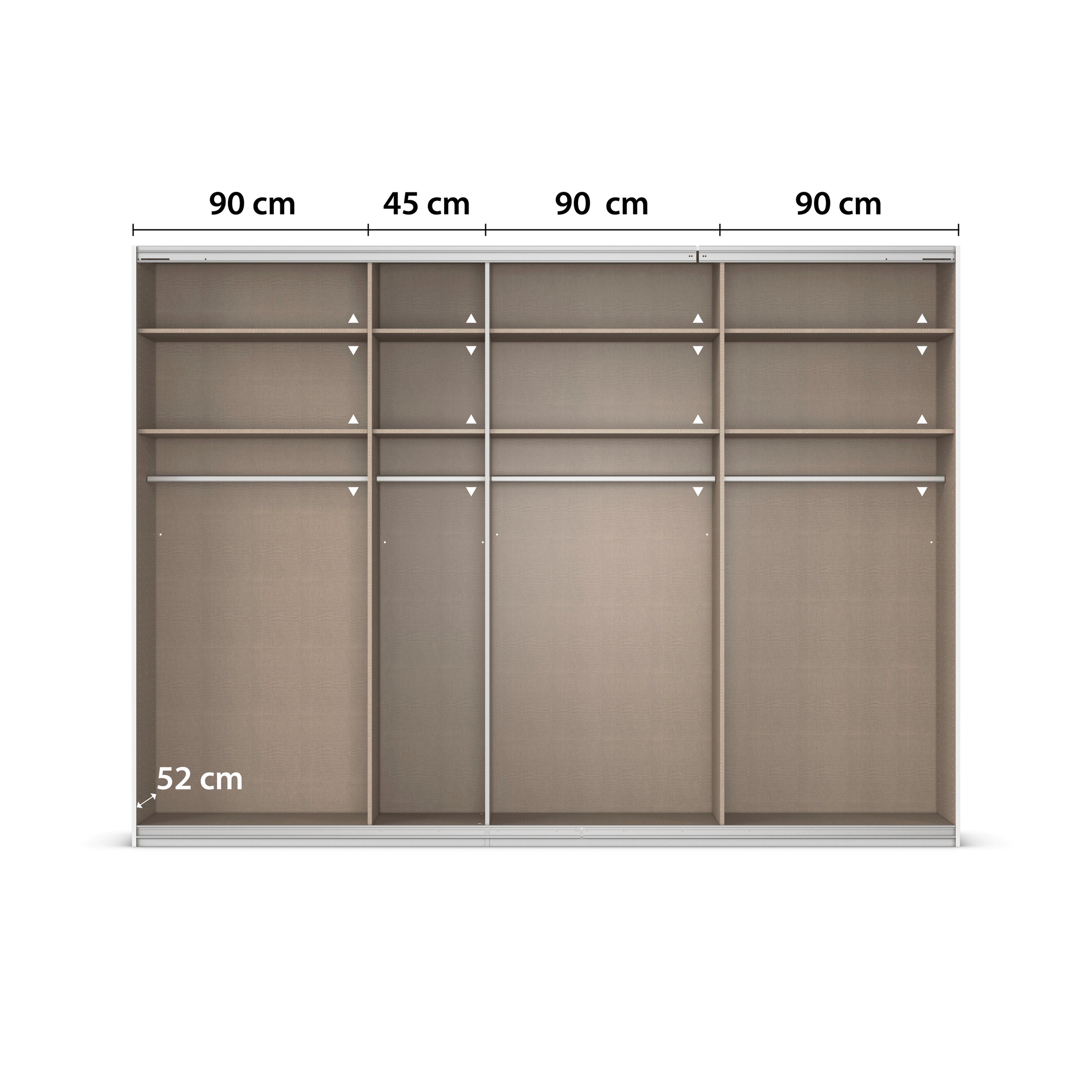 rauch Kleiderschrank »Schwebetürenschrank Garderobe Schrank TOP ANGEBOT Avola«, (in 3 verschiedenen Ausstattungen BASIC/CLASSIC/PREMIUM), mit eleganten Zierleisten in Chrom, Schwarz oder Weiß MADE IN GERMANY