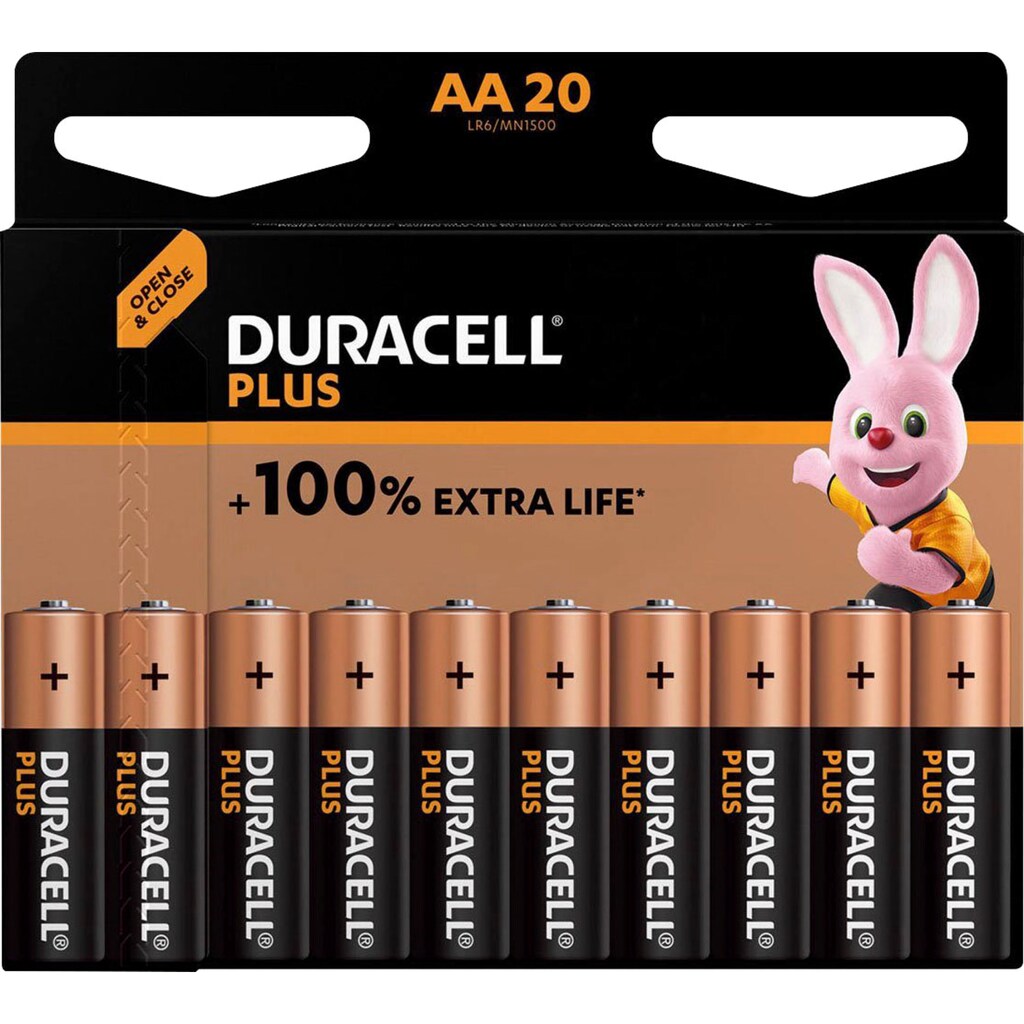 Duracell Batterie »20+10 Pack: 30x Mignon/AA/LR06«, LR06, (30 St., Alkaline Batterie, 30 Stück)