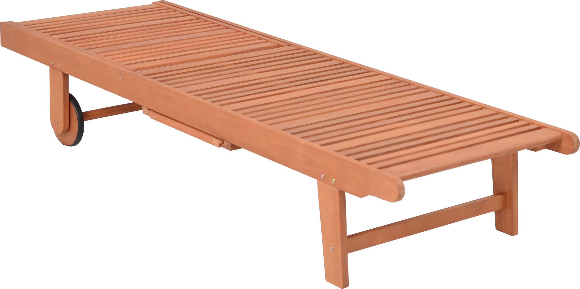 Garden Pleasure Gartenliege »Sonnenliege »SAN DIEGO«, braun« Eukalyptusholz, verstellbare Rückenlehne, L: 110, cmausziehbarer Tisch