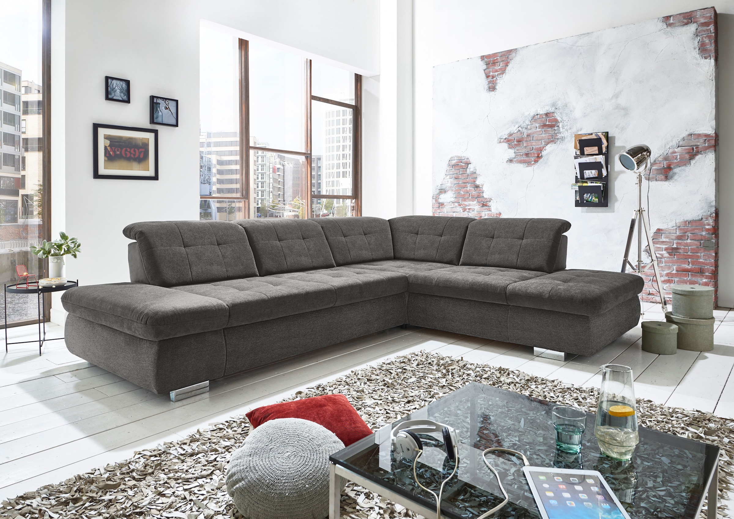 Die PlanBar Ecksofa »MP-IN17004 L-Form, Breite 323 cm, wahlweise weitere Funktionen« Kaltschaumpolsterung, inkl. Sitztiefenverstellung