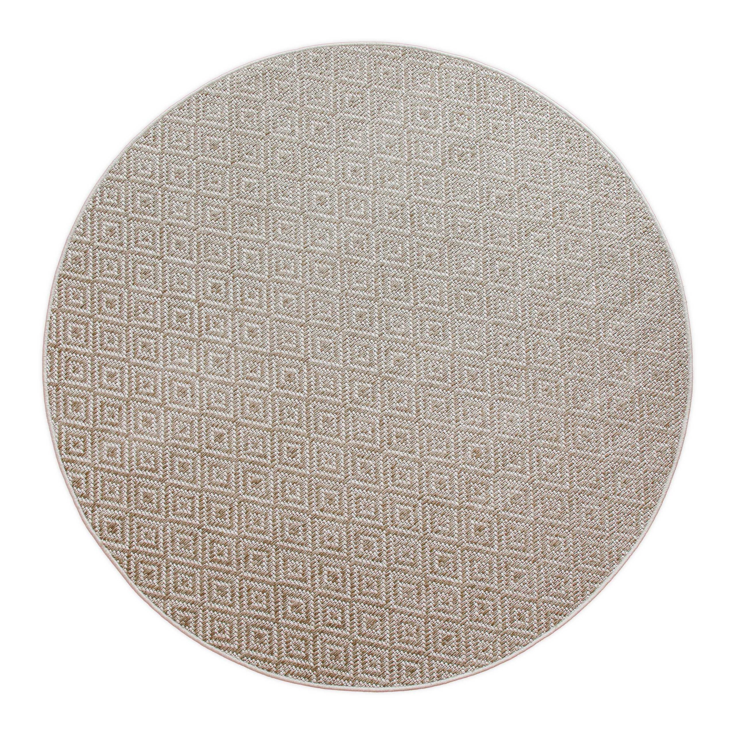 Wecon home Teppich »Miami Beach« rund 5 mm Höhe In- & Outdoor Teppich, wetterfest, modernes Rauten Muster, Balkon