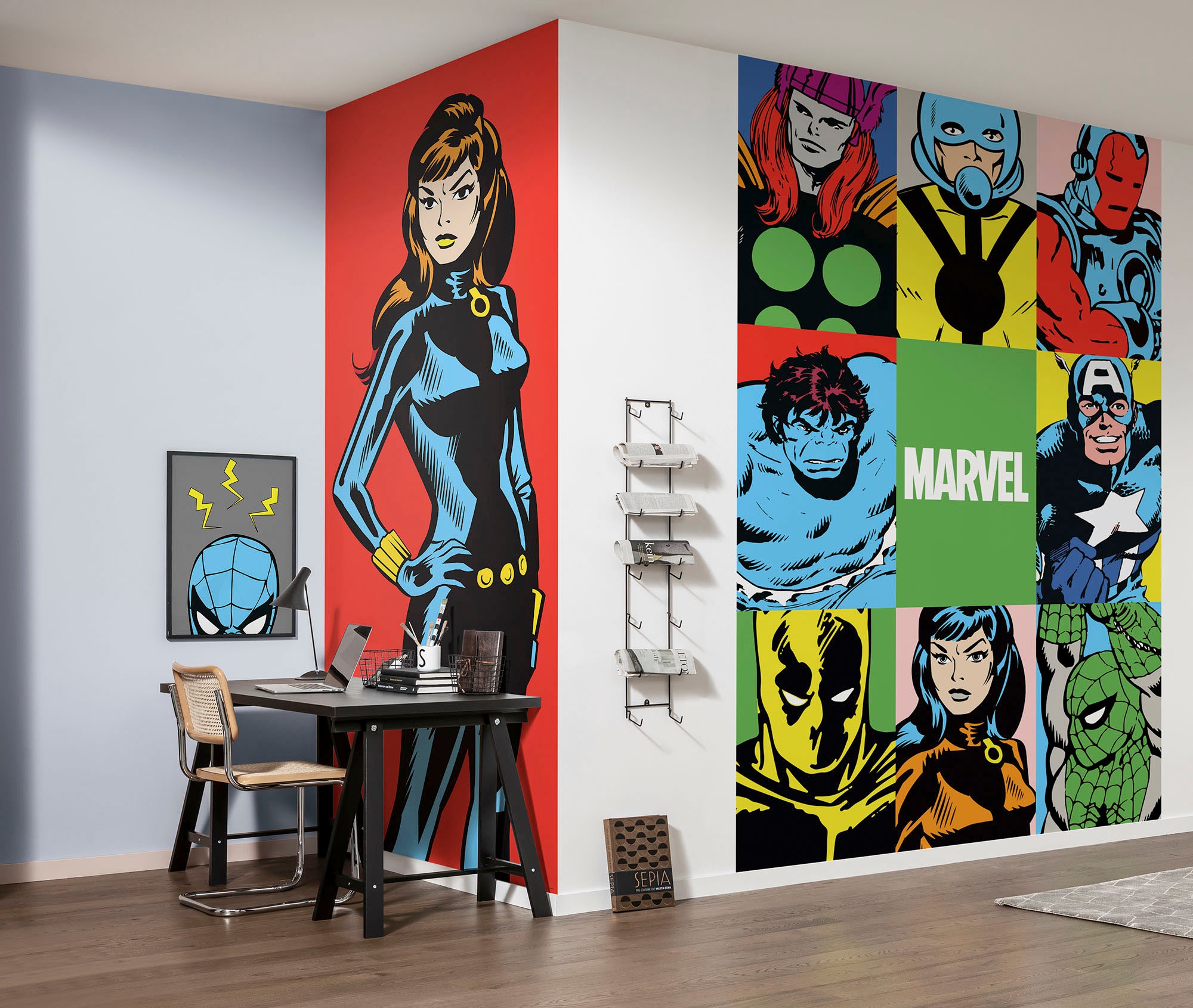 Komar Vliestapete »Digitaldruck Vlies -  Marvel PowerUp Widow - Größe 100 x 250 cm« bedruckt glatt Kinderzimmer