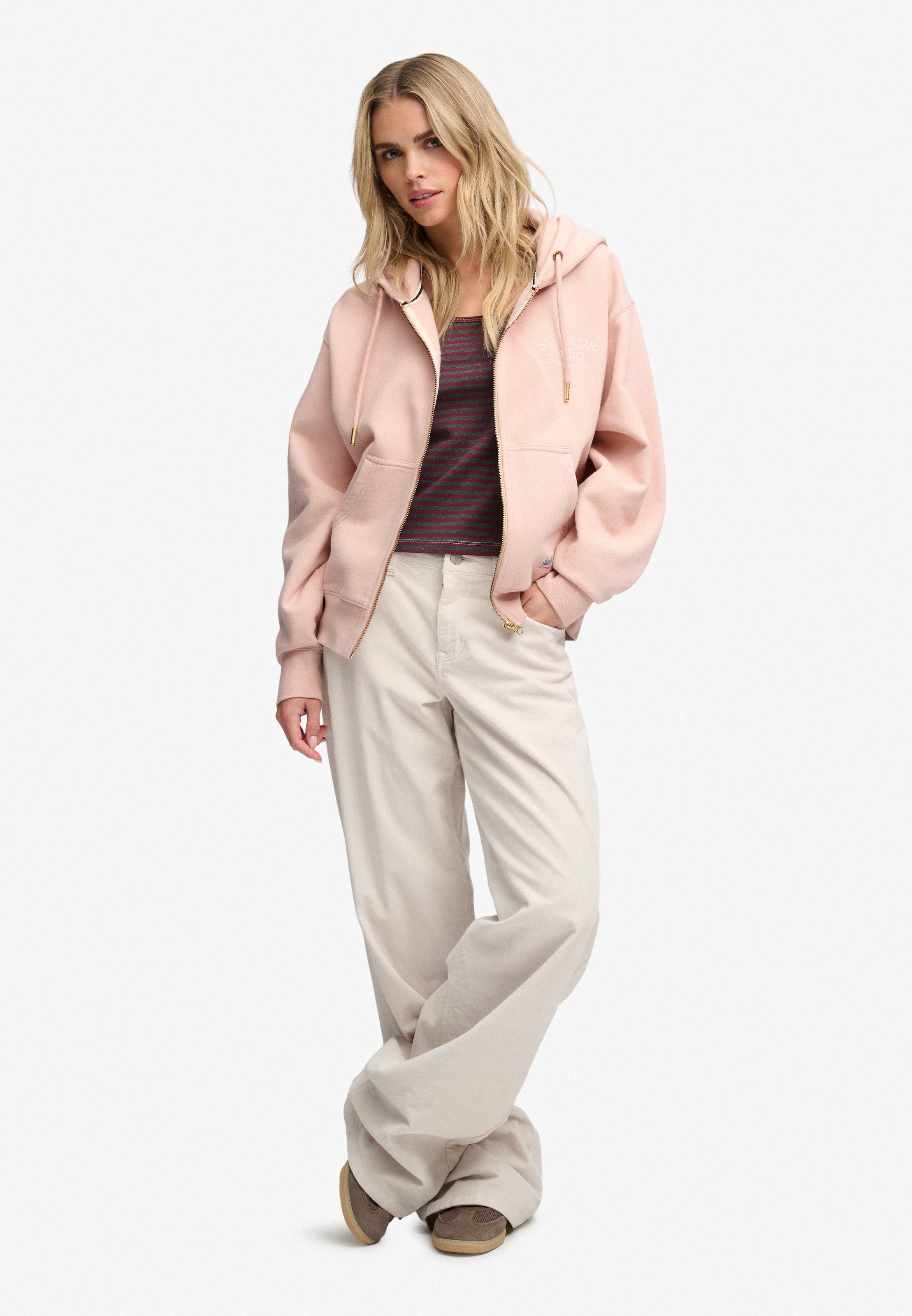 Superdry Kapuzensweatjacke »LUXE CASUAL ZIPHOOD« Baumwollmischung, relaxed fit