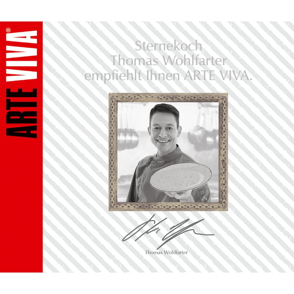 ARTE VIVA Kombiservice »Puro«, (Set, 16 tlg.), mit Pusteblumen-Dekor (Stempeldruck), vom Sternekoch Thomas Wohlfarter empfohlen