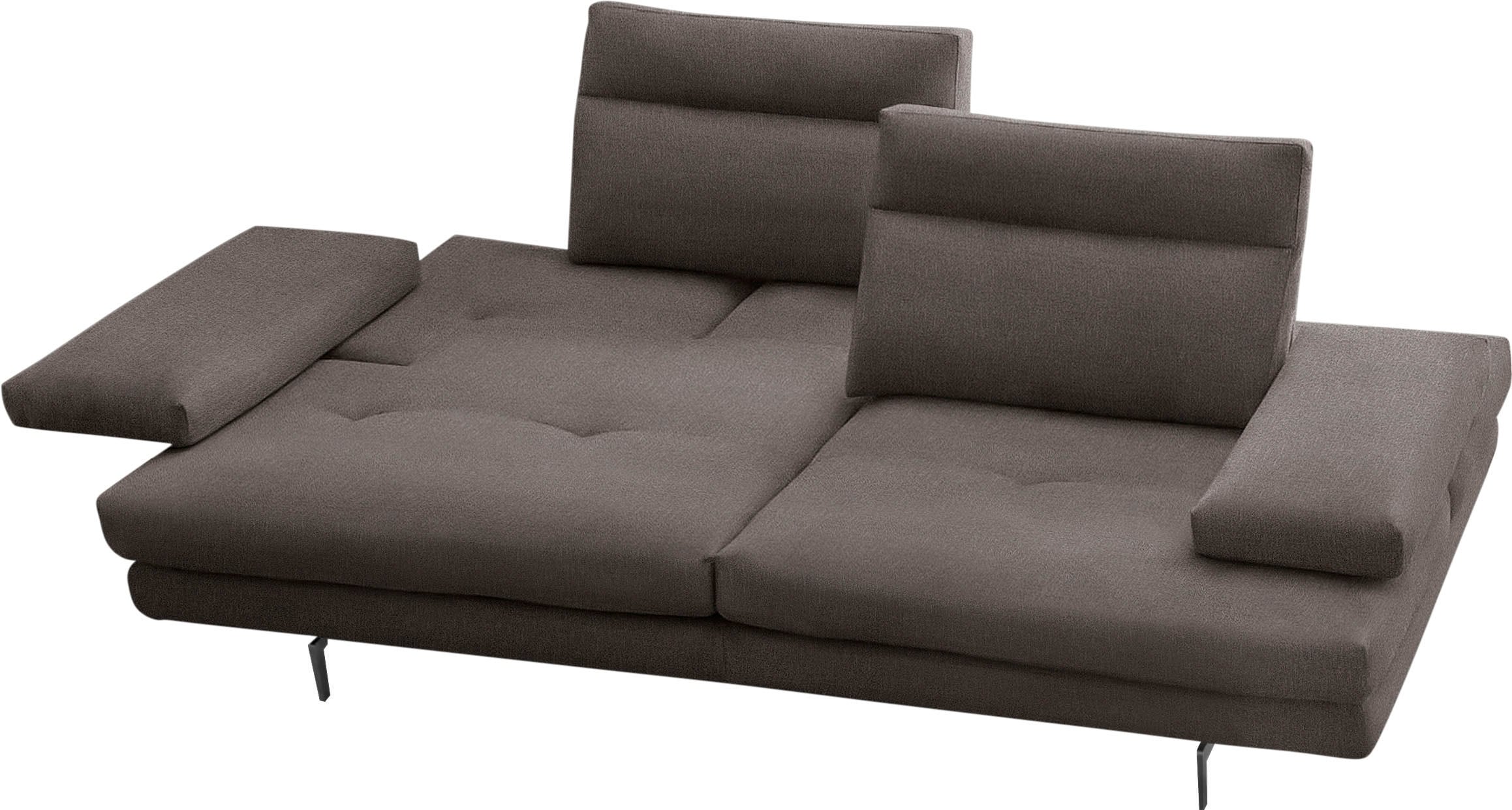 CALIA ITALIA 3,5-Sitzer »Toby Wing, 228 cm breit, italienisches Designsofa, Megasofa« inkl. Sitztiefenverstellung und Armteilfunktion, Füße in Schwarz matt