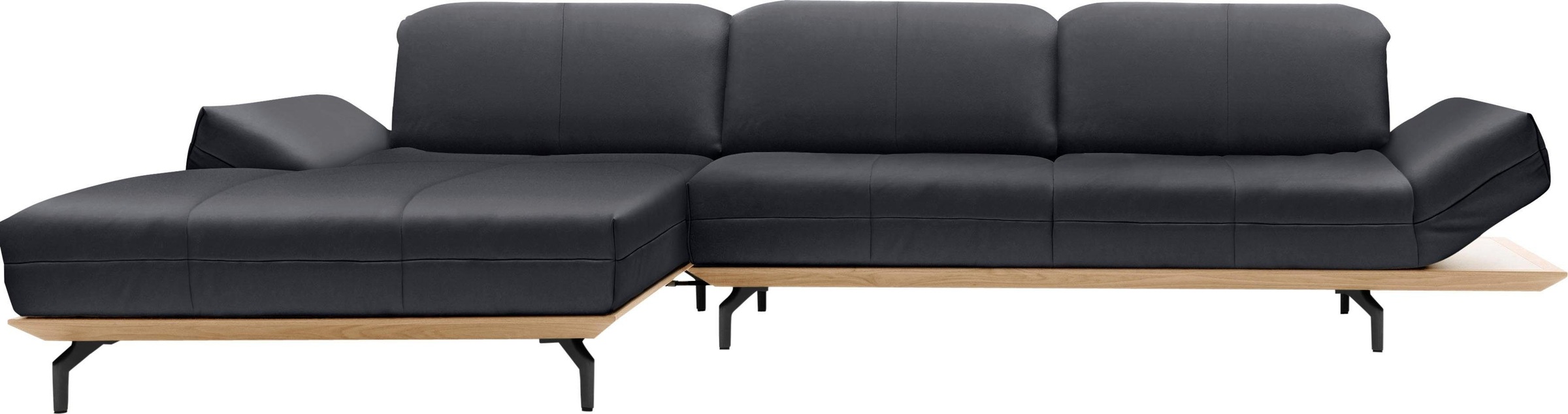 Creation BY ROLF BENZ Ecksofa »CR.420, Designecksofa, L-Form«, in 2 Qualitäten, Holzrahmen in Eiche Natur oder Nußbaum, Breite 313 cm