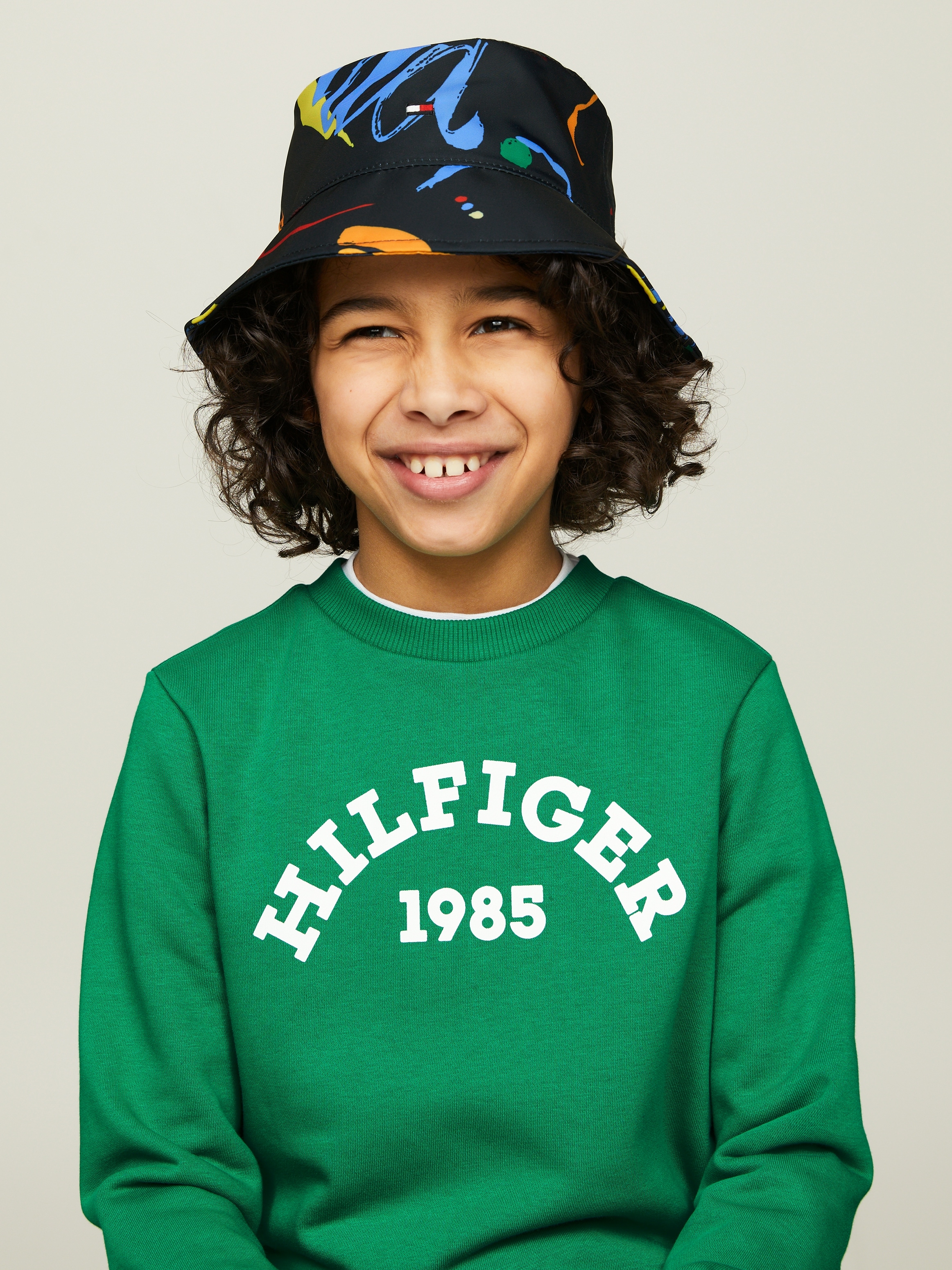 Tommy Hilfiger Sonnenhut »SMALL FLAG AOP BUCKET HAT«, für Kinder bis 16 Jahre