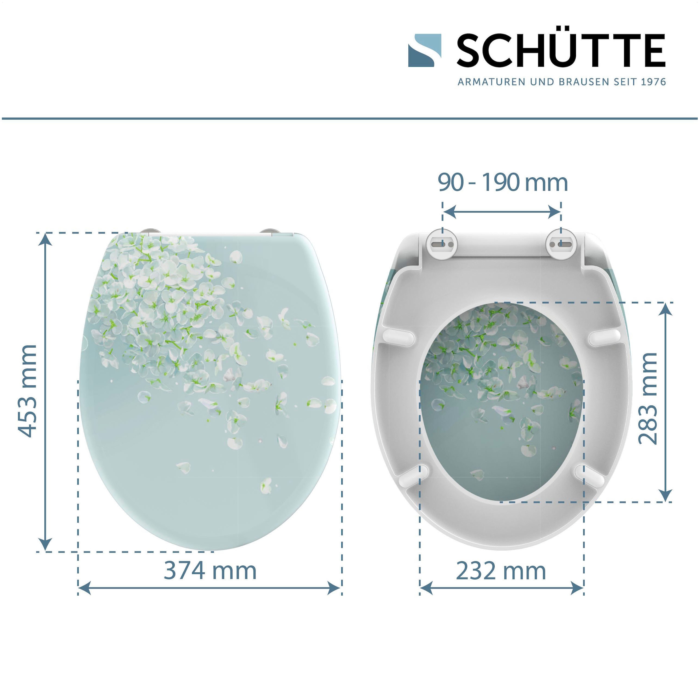 Schütte WC-Sitz »FLOWER IN THE WIND«, bruchsicher und kratzfest, Absenkautomatik, Standardmaß