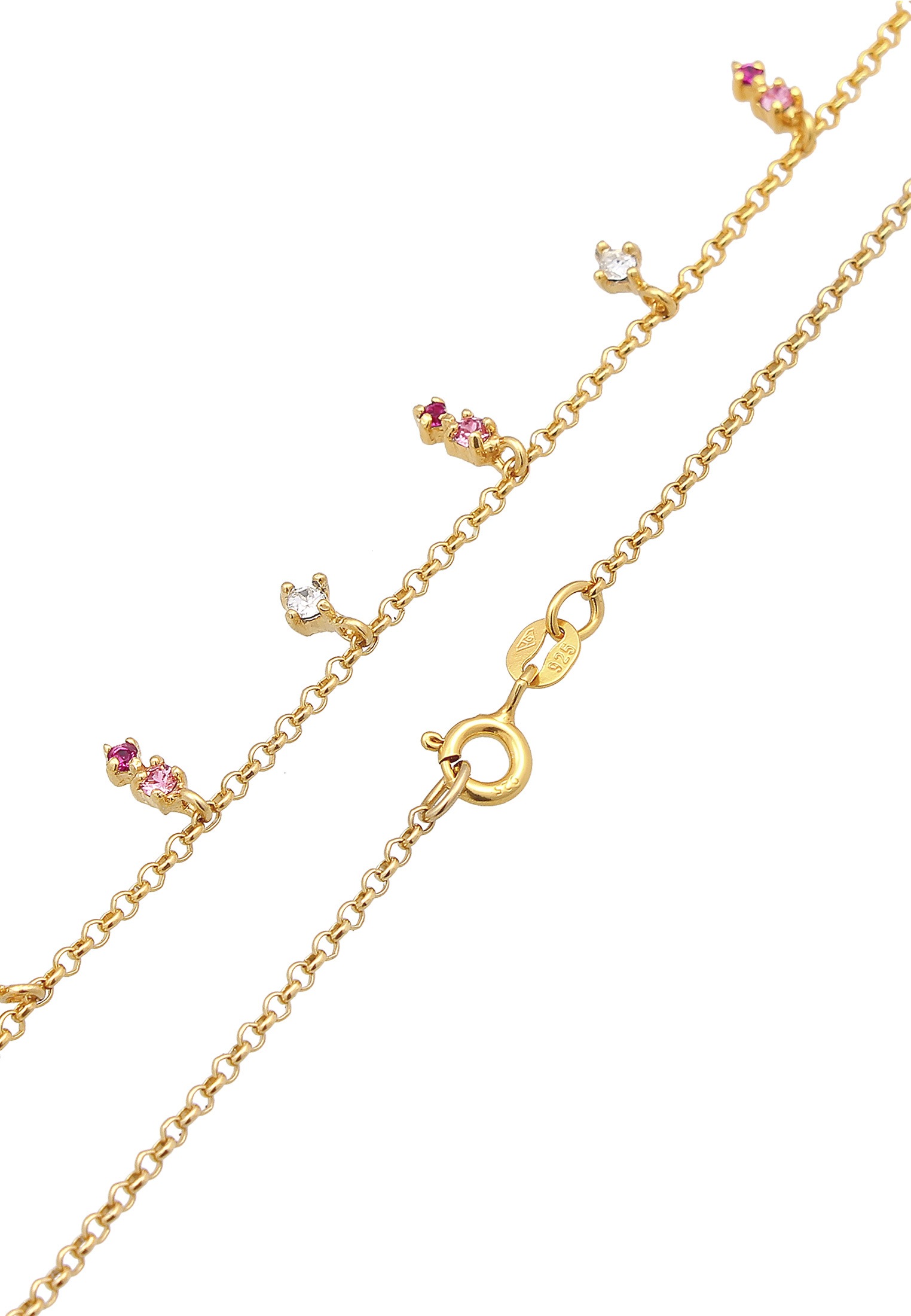 Elli Silberkette »Halskette Kristall Pink Rose Ohrhänger 925 Silber«