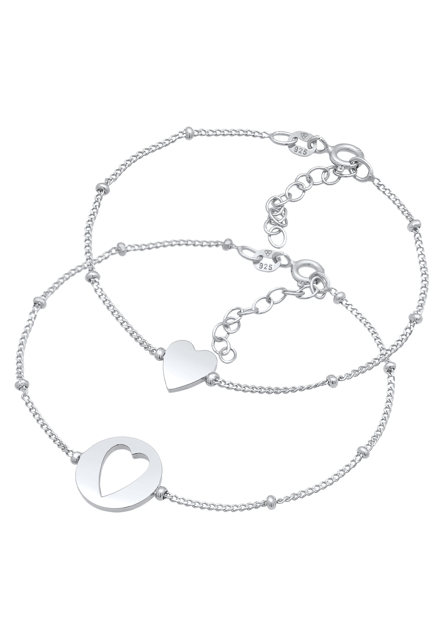Elli Armketten Set »Armband Herz Liebe Cut Out Mutter Kind Set 925 Silber«