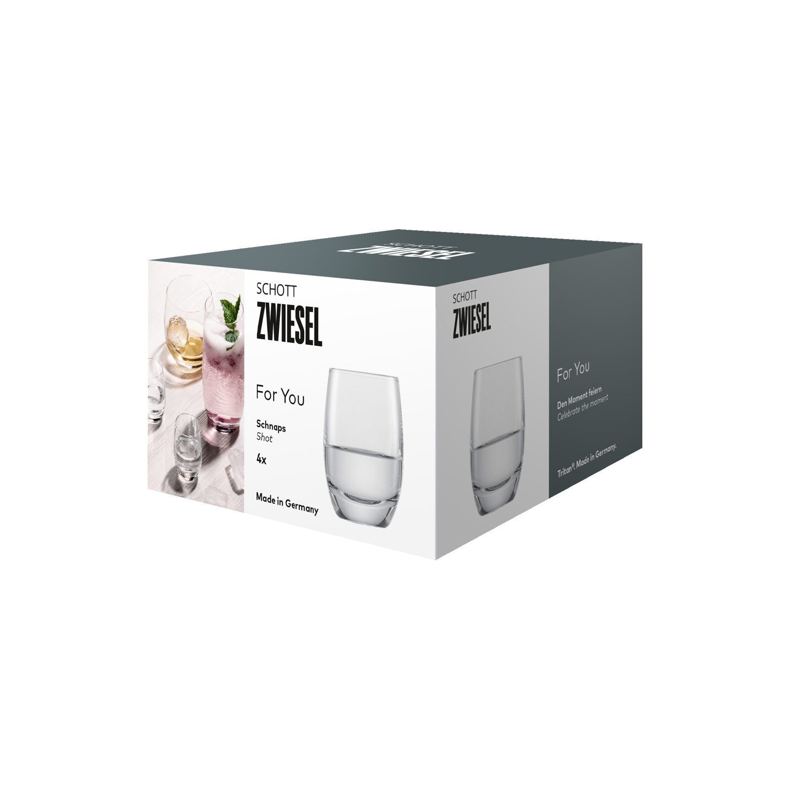 SCHOTT-ZWIESEL Schnapsglas »Schnapsglas For you 75 ml 4er Set transparent« Spülmaschinengeeignet