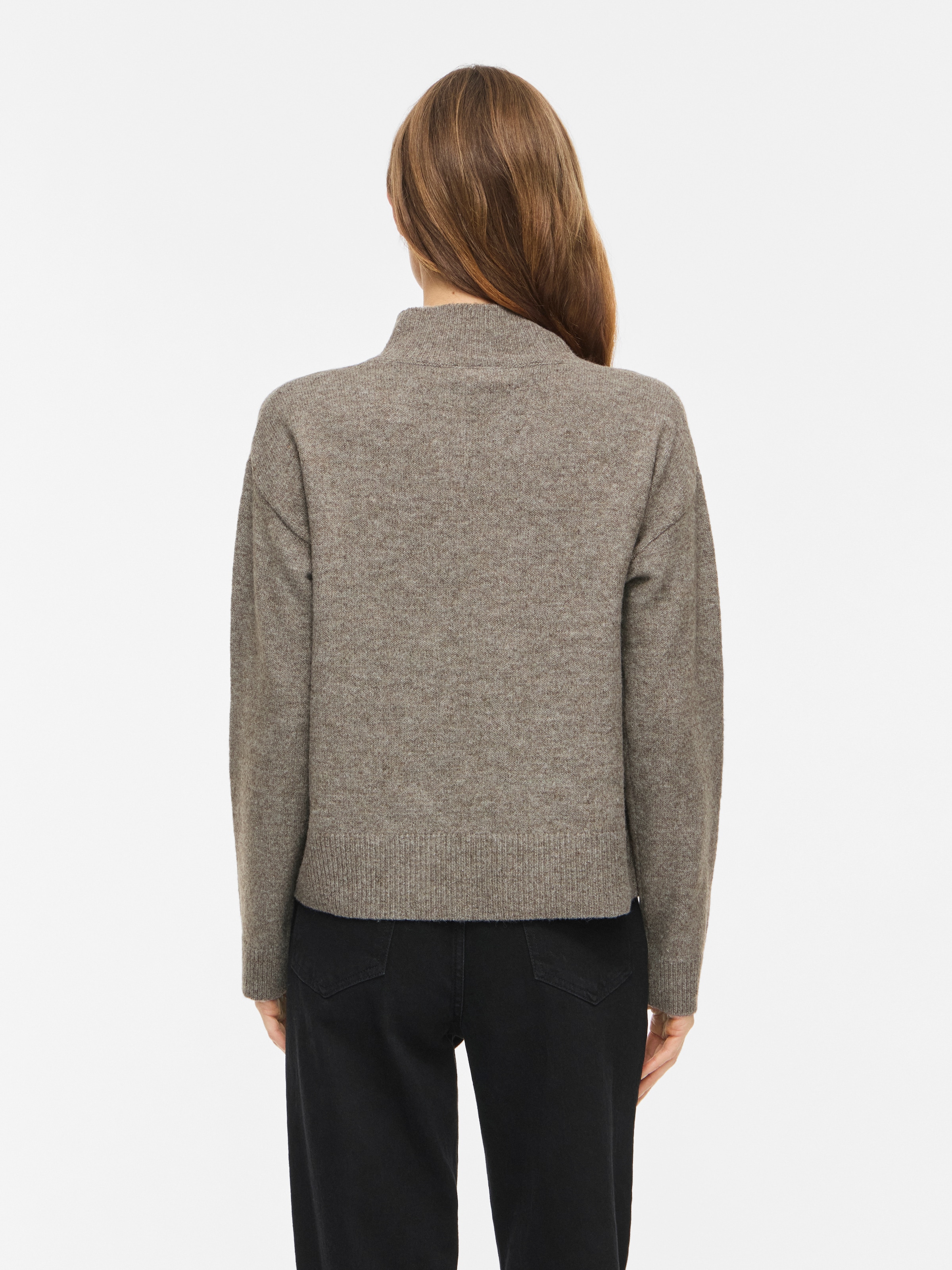 Vila Strickpullover »VIAYLIN HIGHNECK L/S KNIT TOP/PB« Materialmix,