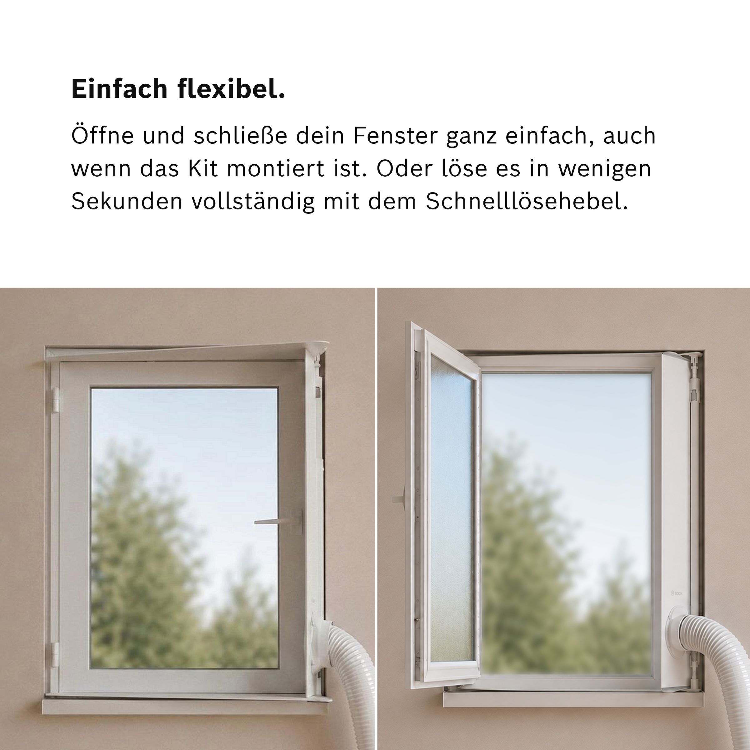 BOSCH Fenster-Set Erweiterung »Window Kit« Abdichtung zwischen Klimaanlage und Kipp-Fenster mit seitl. Scharnier
