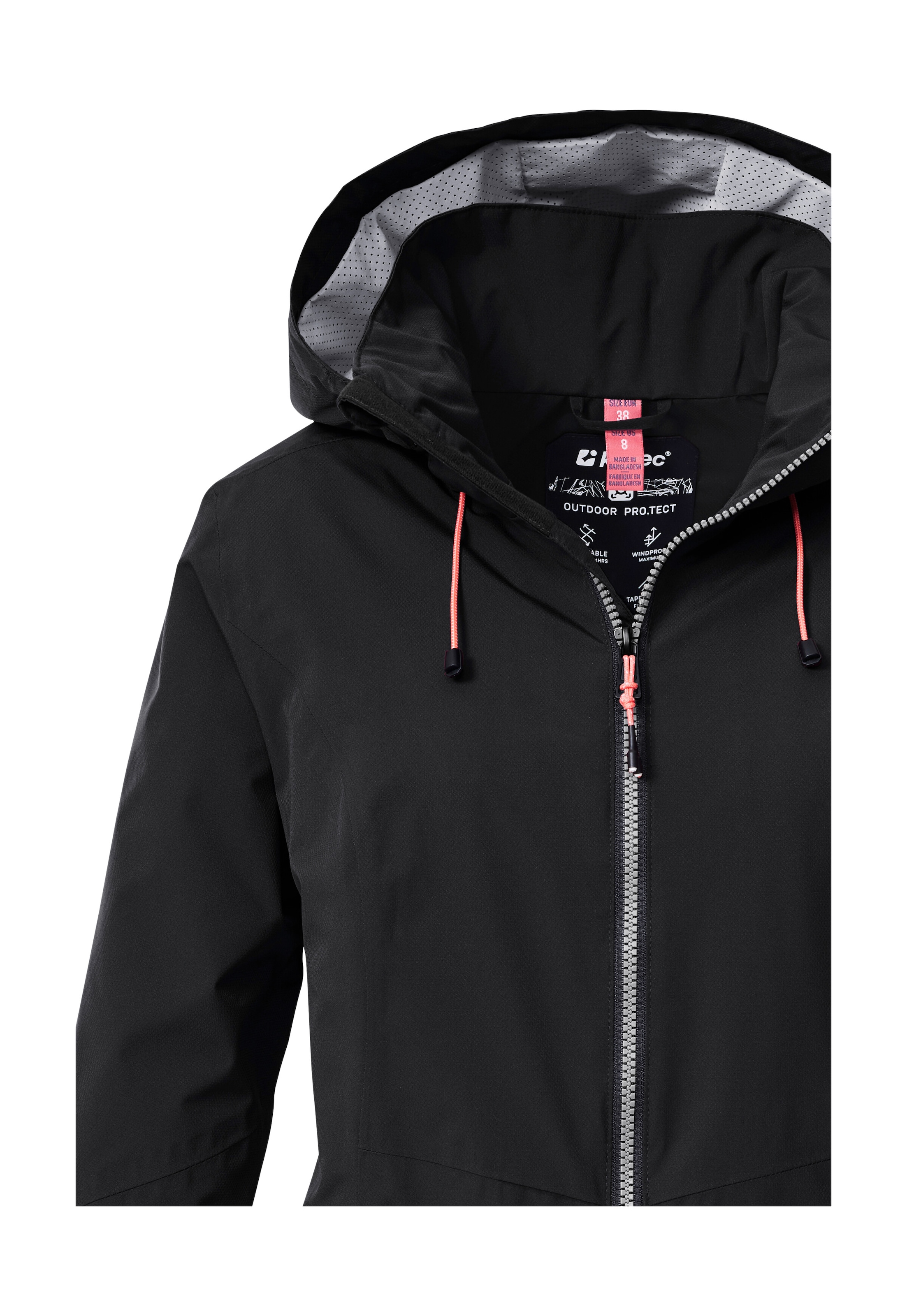Killtec Outdoorjacke »Damen Regenjacke OOKS 1«, Leichte, wasser- und winddichte Jacke, atmungsaktiv, abnehmbare Kapuze