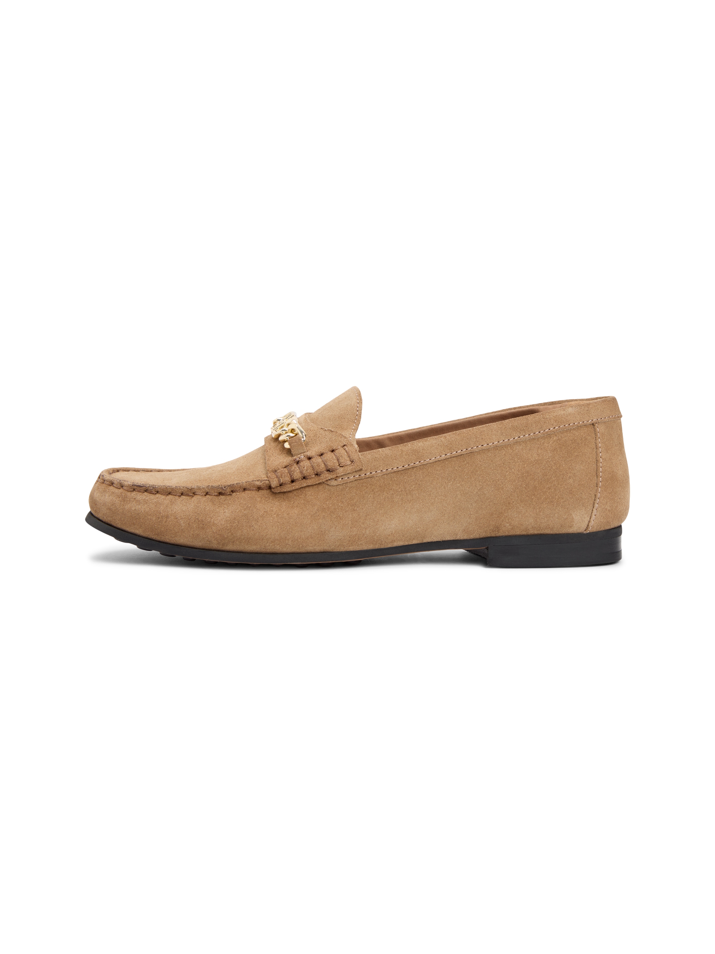 Tommy Hilfiger Loafer »TH CHAIN SUEDE LOAFER«  Slipper, Businessschuh, Schlupfschuh mit goldfarbener Zierkette