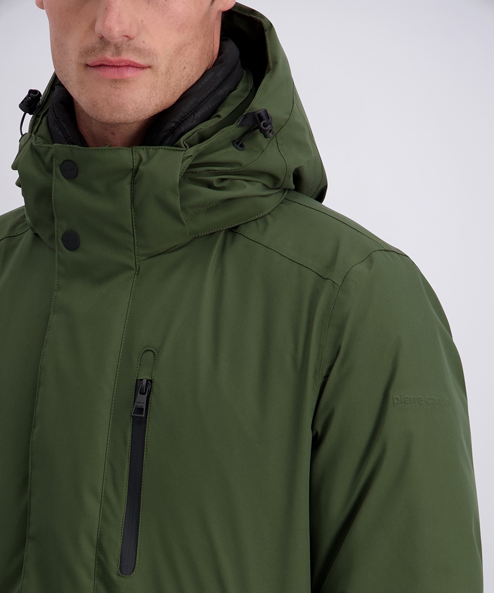 Pierre Cardin Parka mit Kapuze Nahtverstärkung an kritischen Stellen